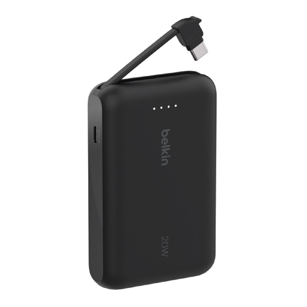 Belkin BoostCharge 10000mAh Portable Charger with Built-in Cable - Fast Charging Power Bank for iPhone, Samsung, Android Phones | Perfect for Travel, Camping & Emergency Backup