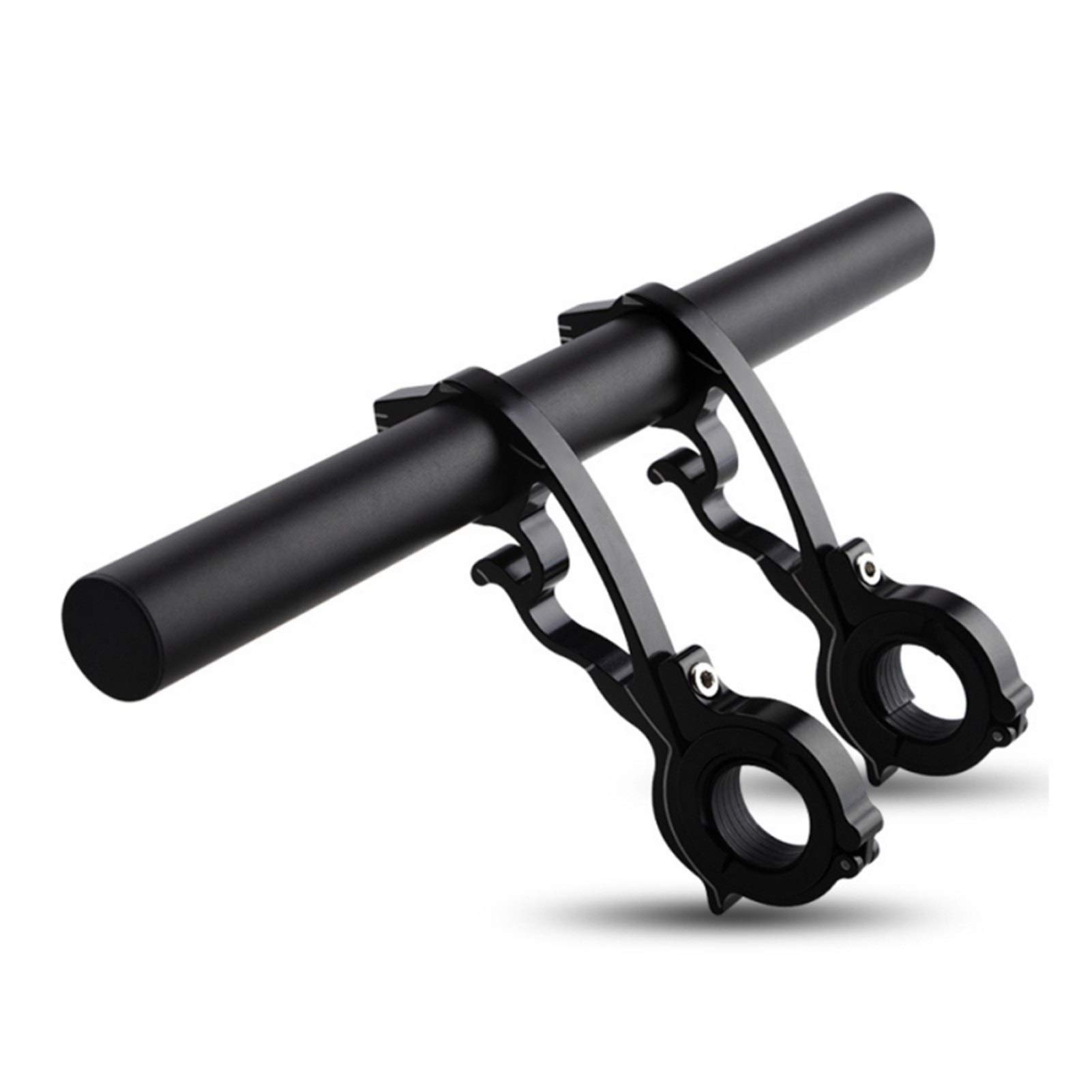20CM MTB Bicycle Handlebar Extender Bracket - Alloy Flashlight & Bike Computer Mount - Black Cycling Accessory for Mountain Biking & Night Commuting