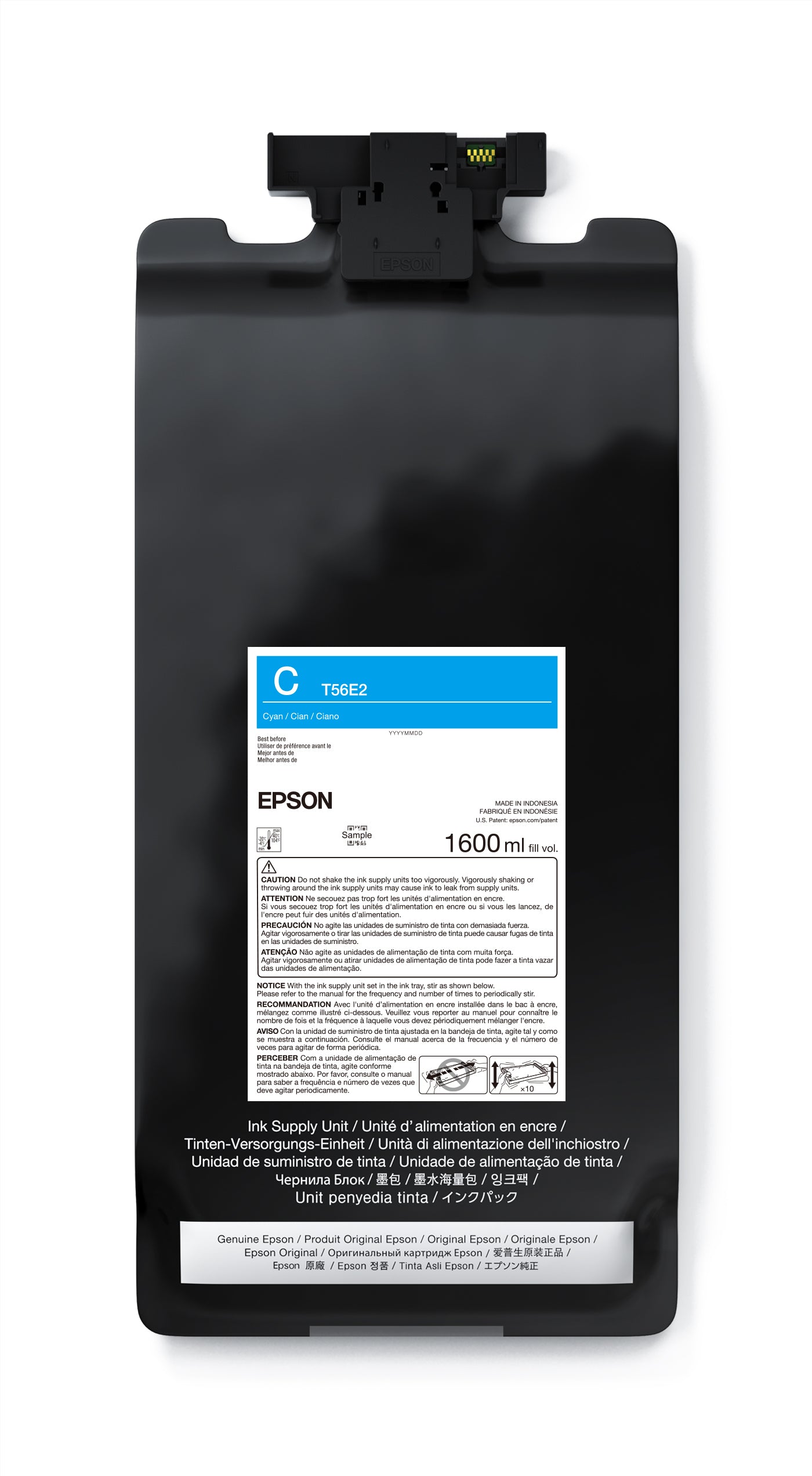 EPSON UltraChrome PRO12 Cyan Ink Bag 1.6L (P20570 T56E220) - High-Quality Printer Ink for Professional Printing, Large Format Printing, and Photo Printing