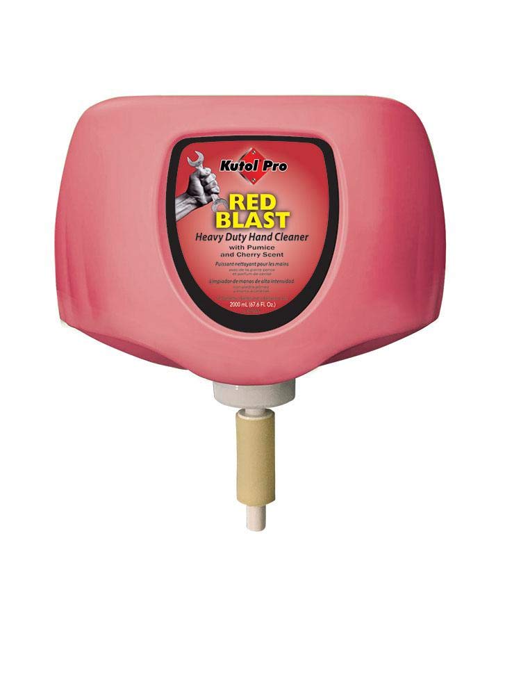 Kutol Red Blast Heavy Duty Pumice Hand Cleaner Refill - 2000mL (Pack of 4) for Dura View Dispenser | Pro 7767 | Ideal for Mechanics, Auto Shops & Industrial Use