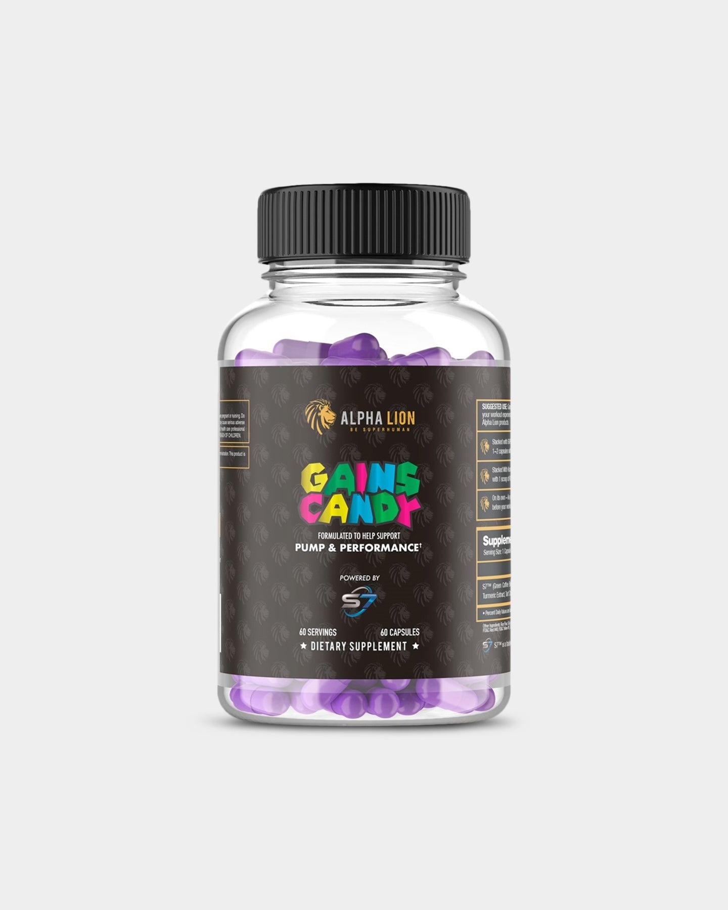 Alpha Lion Gains Candy S7 Pump Pre-Workout Supplement - Muscle Builder & Energy Booster for Intense Gym Sessions & Bodybuilding Training