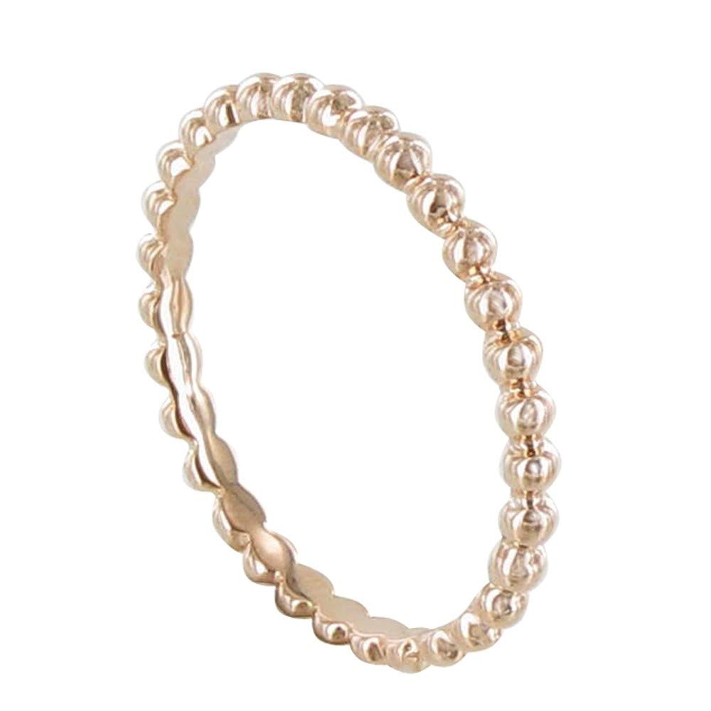 Elegant Pink Gold Plated Balls Ring for Women - Trendy Stackable Minimalist Jewelry - Perfect for Everyday Wear, Date Nights & Gift Giving