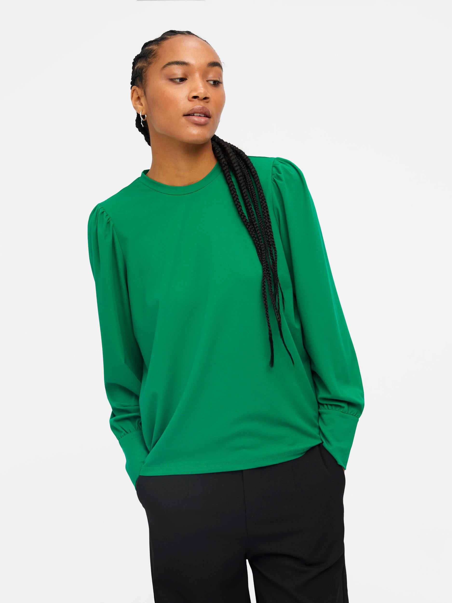 CAROLINE TOP Women's Fashion Green Blouse - Perfect for Casual Outings, Office Wear & Spring Outfits