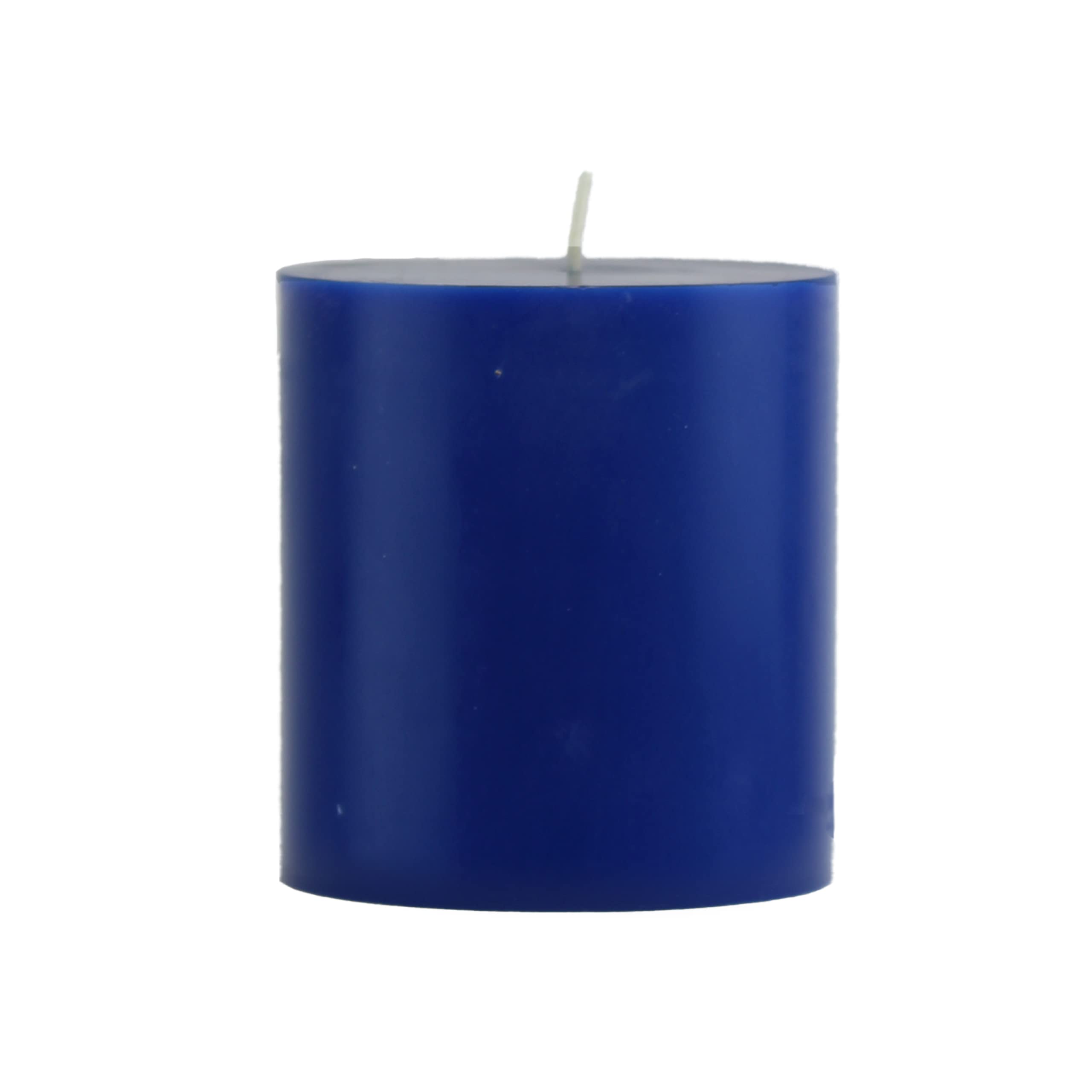 Hand-Poured Unscented Dark Blue Pillar Candles - 3x3 Inches, Pack of 1 | Premium Soy Wax for Home Decor, Wedding Centerpieces & Relaxation