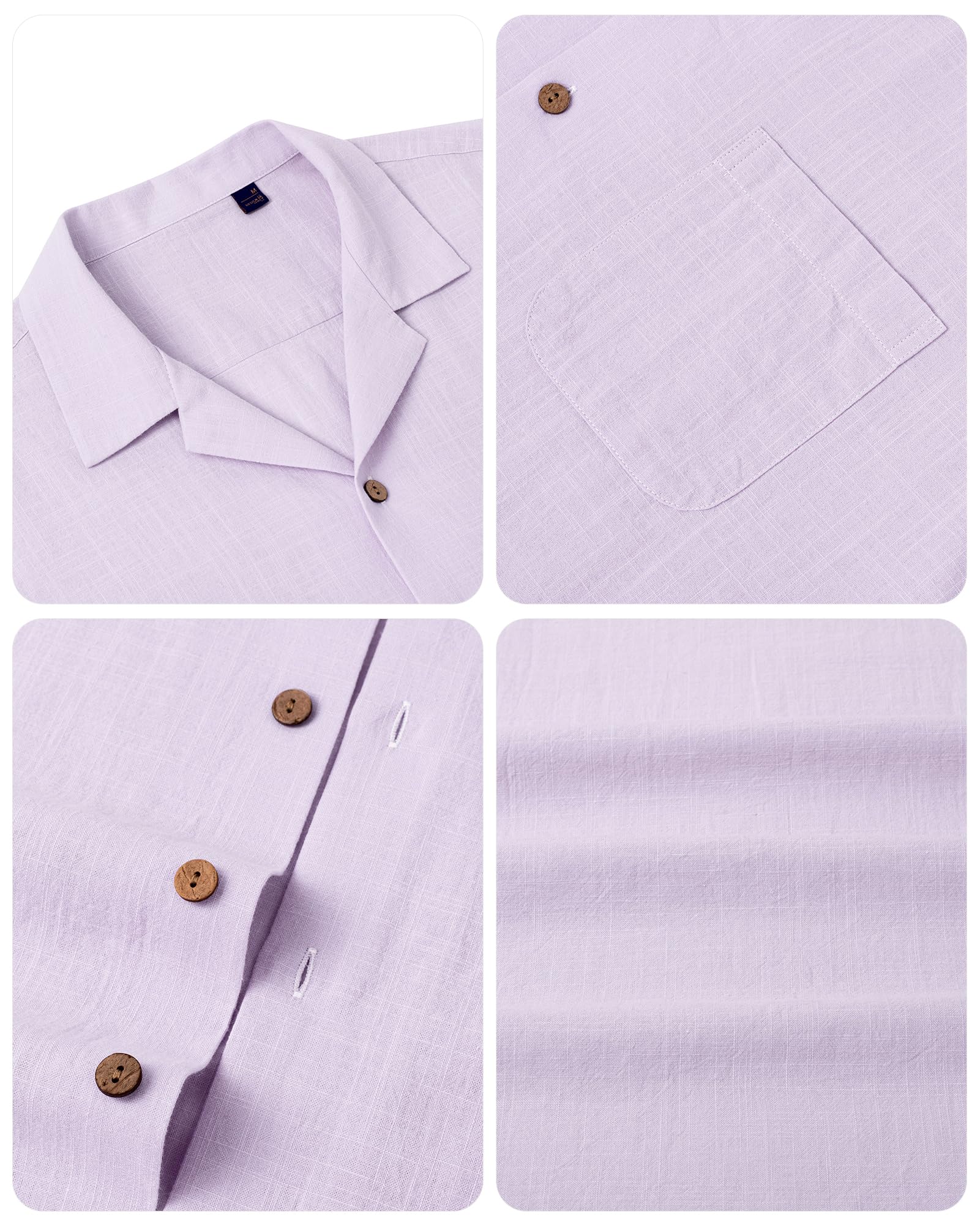 Men's Linen Short Sleeve Button Down Shirts - Breathable Cotton Summer Casual Shirts for Beach, Vacation & Hawaiian Style | Perfect for Tropical Getaways, Outdoor Events & Summer Fashion
