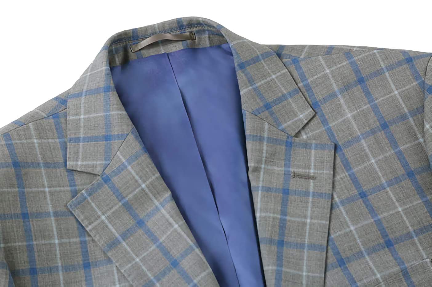 Gray Wool Regular Fit 2-Piece Windowpane Dress Suit for Men - Business Formal Attire for Weddings, Office & Special Occasions