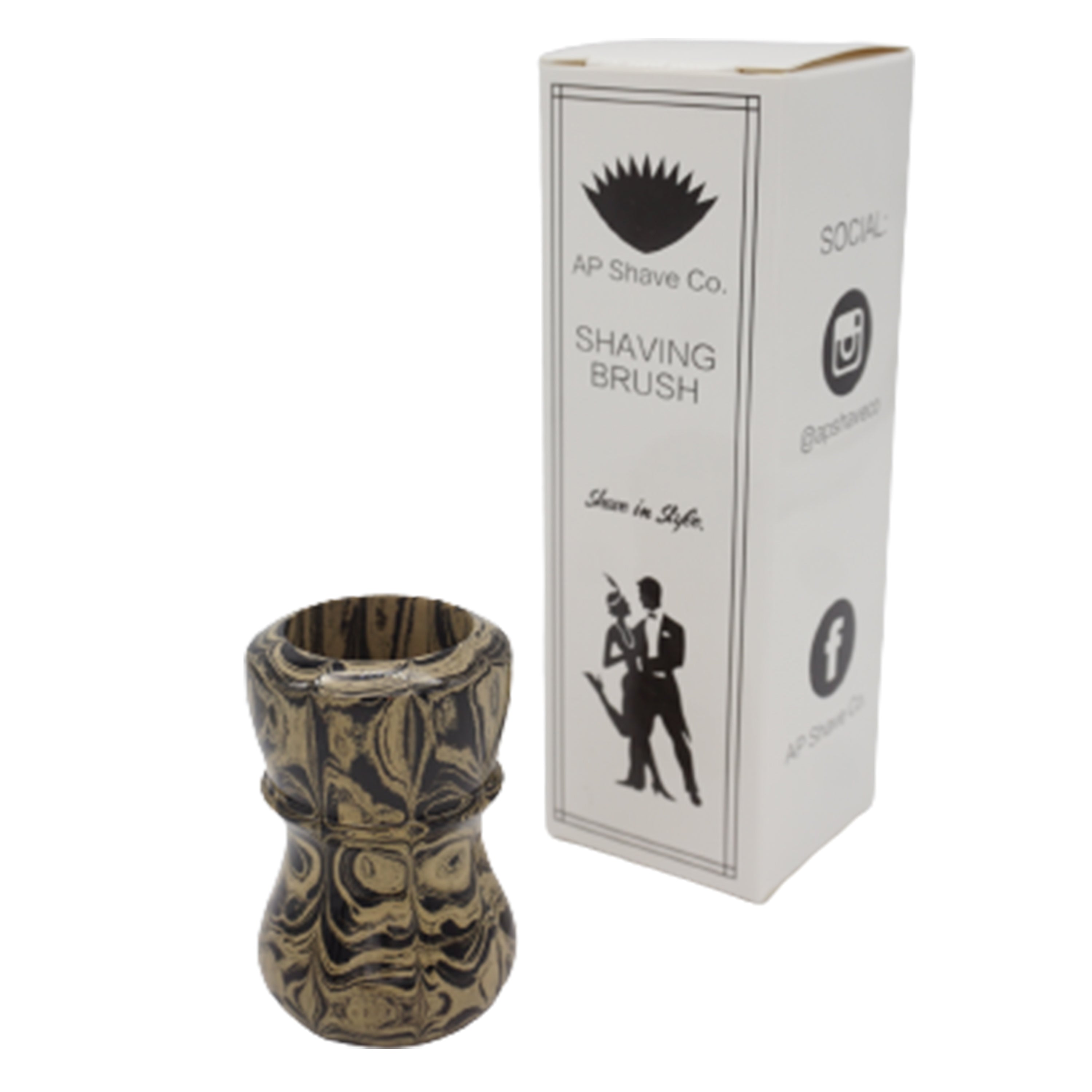 Premium Sand Ebonite Handcrafted Shaving Brush Handle - Fits 24mm & 26mm Knots - Perfect for Wet Shaving & Traditional Grooming Rituals