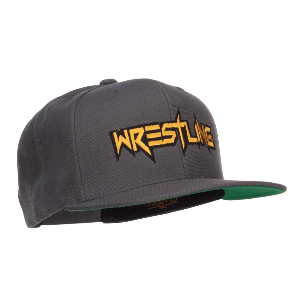 Wrestling Embroidered Snapback Hat - Adjustable Flat Bill Cap for Men & Women - Perfect for Sports Fans, Gym Workouts & Streetwear Fashion | e4Hats.com
