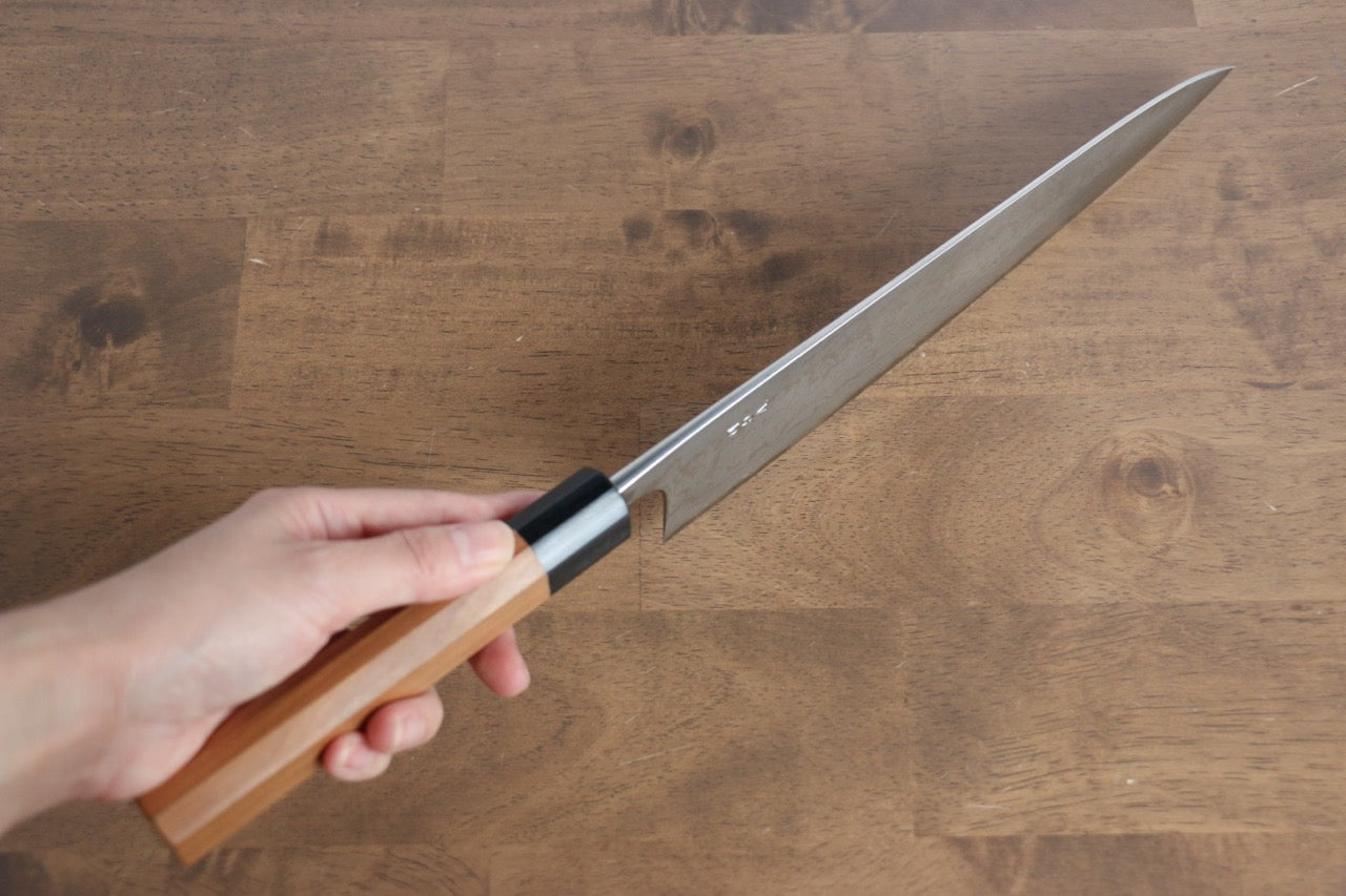 Premium Nao Yamamoto VG10 Damascus Hammered Gyuto Chef Knife 240mm with Cherry Blossom Handle - Perfect for Sushi, Meat Slicing & Professional Kitchen Use