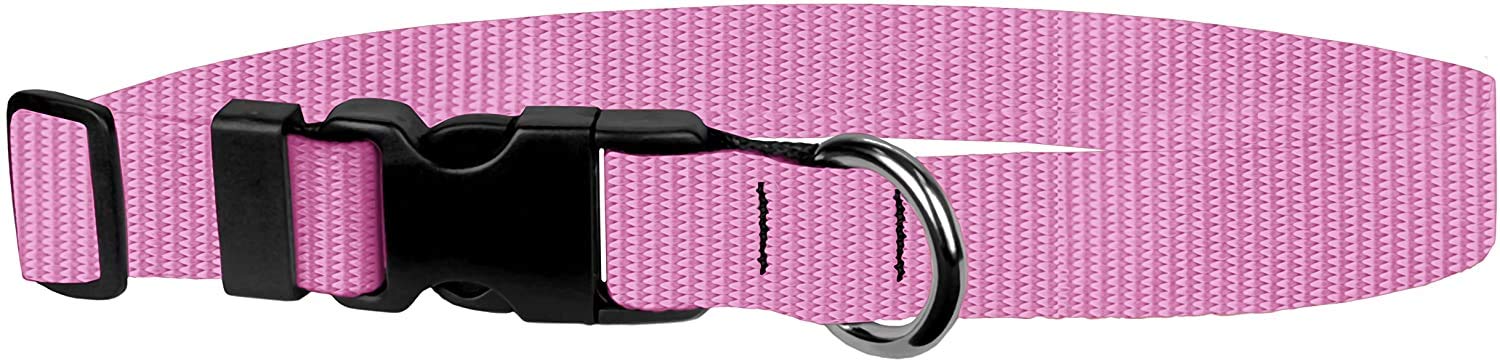 **Adjustable Pink Dog Collar - 3/4 Inch Wide Small Pet Collar for Small Dogs, Puppies - Perfect for Walks, Training & Fashion Accessories**