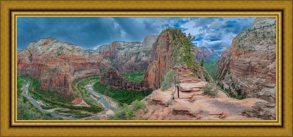 Angel's Landing Panoramic Large Wall Art - Stunning Landscape Canvas Print for Living Room, Bedroom & Office Decor