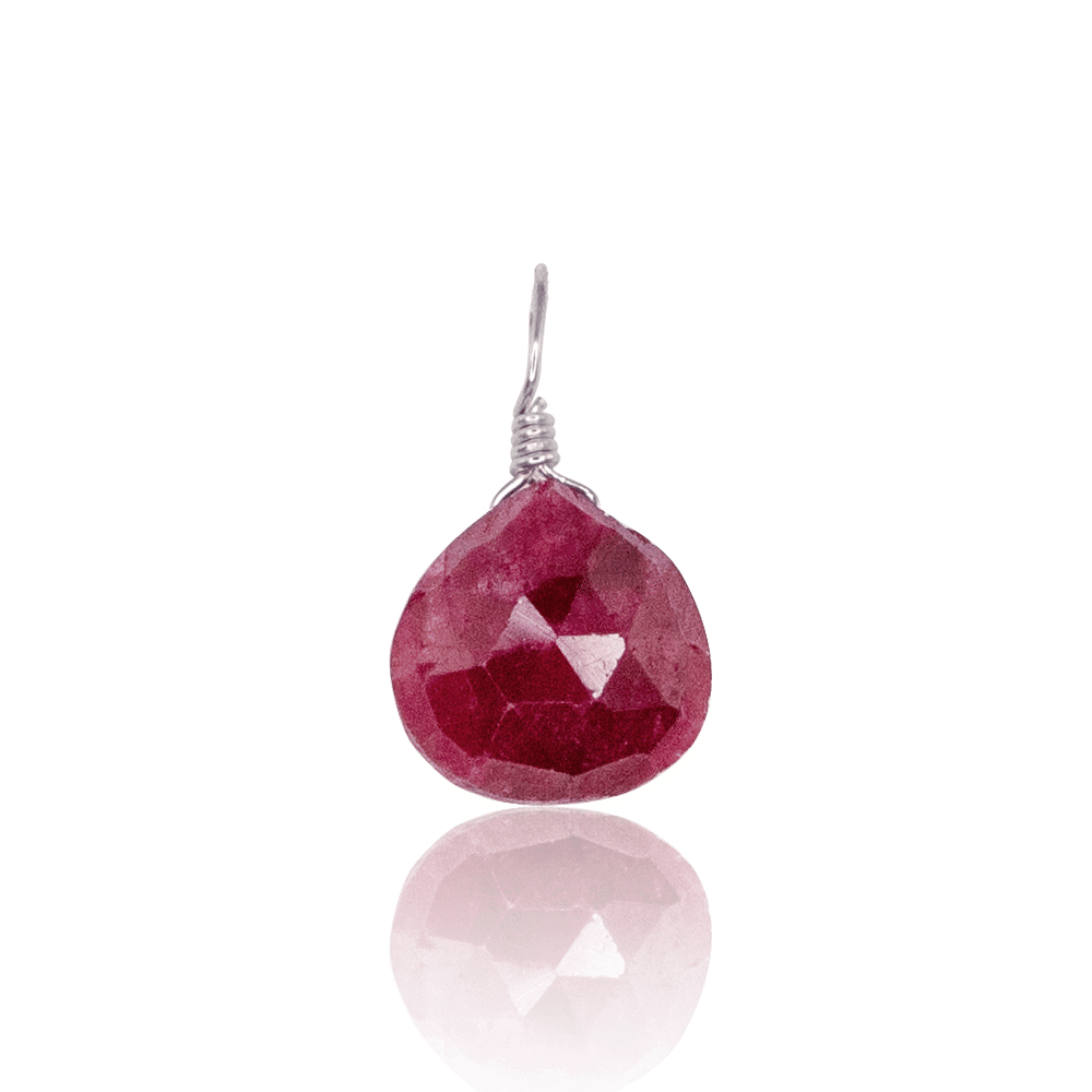 Tiny Ruby Teardrop Gemstone Pendant Necklace - Genuine Natural Ruby Jewelry for Women - Perfect for Valentine's Day Gifts, Anniversary Presents & Everyday Elegance