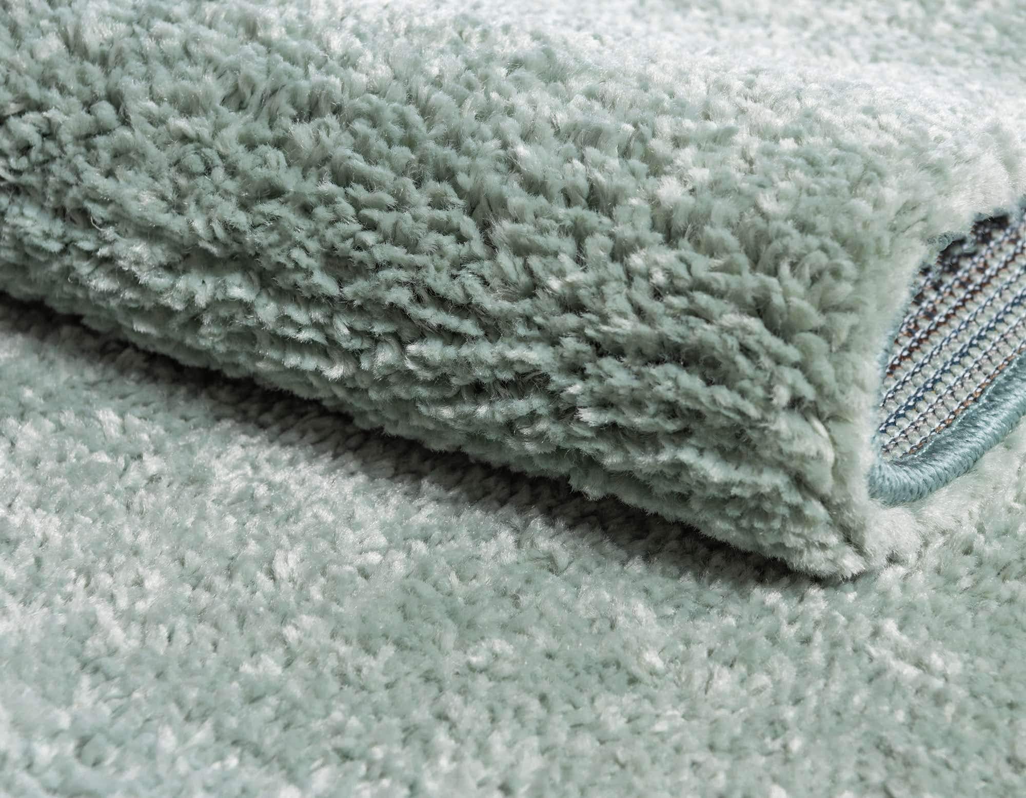 Unique Loom Solo Collection 6' Round Light Blue Area Rug - Soft Modern Calabasas Design for Living Room, Bedroom & Nursery Decor
