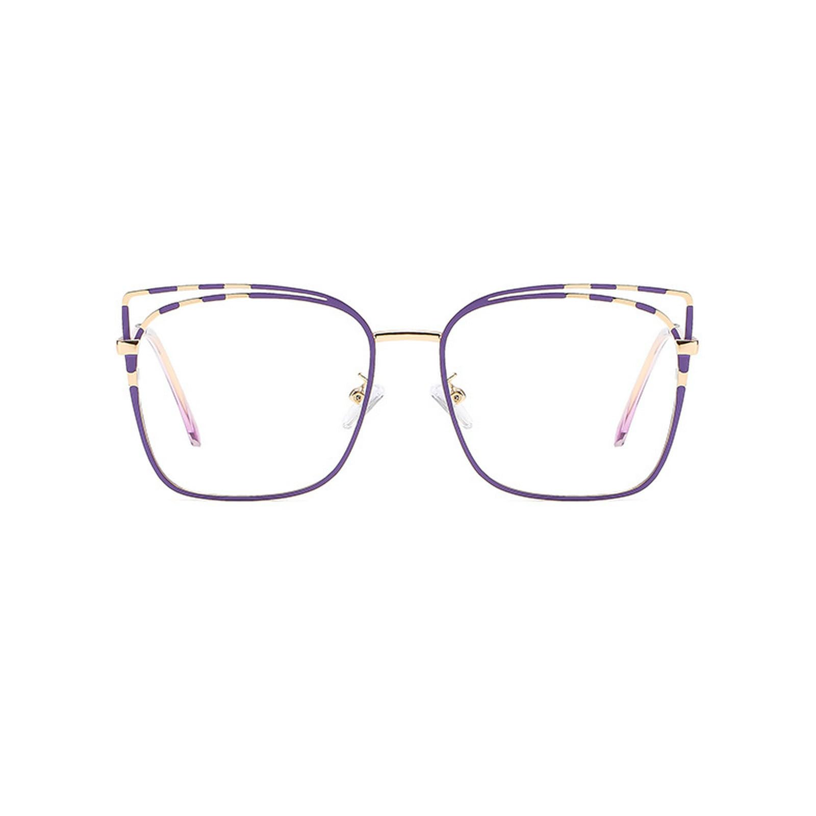 Blue Light Blocking Reading Glasses for Women - Retro Metal Cat Eye Round Frames with Magnifying Lenses | Presbyopia Eyewear for Office, Computer Use & Reading