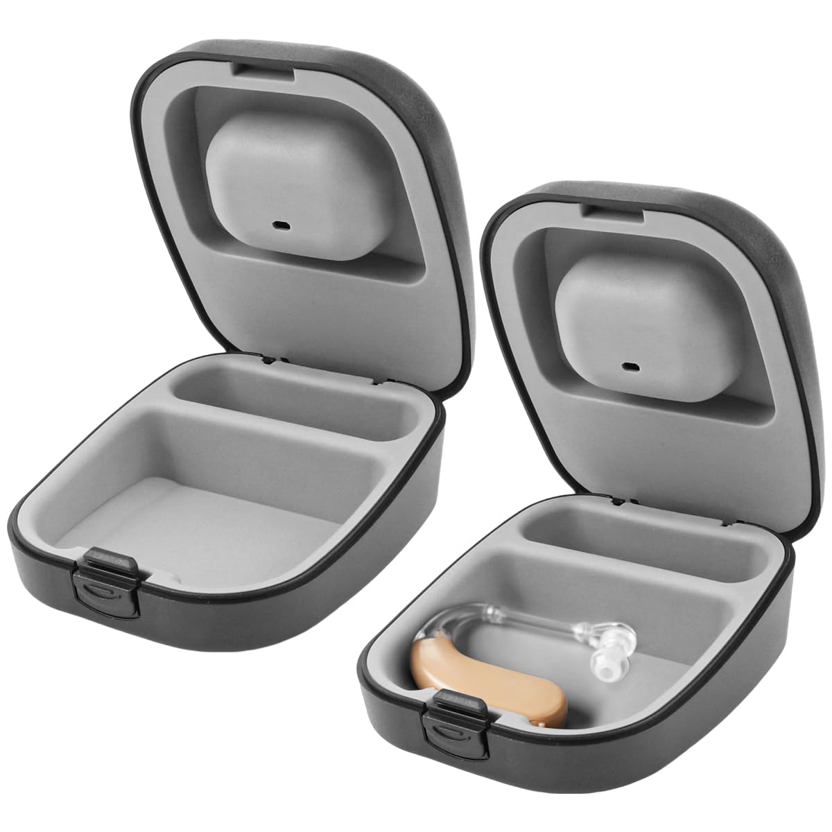 2 Pack Waterproof Hearing Aid Storage Case - Hard Protective Travel Box for Hearing Aids & Accessories - Perfect for Travel, Home & Daily Use
