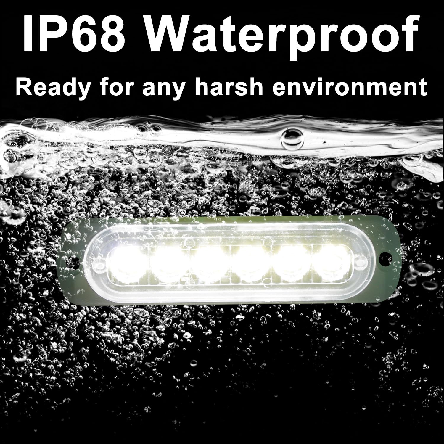 Premium LED Marine Courtesy Lights - IP68 Waterproof Boat Interior Lighting for Deck, Transom, Cabin, Cockpit - Perfect for Dinghy, Pontoon, Jon Boat, Kayak, Bass Boat - Surface Mount White Lights (10Pcs) - Ideal for Night Fishing, Boating Safety & Cabin Ambiance