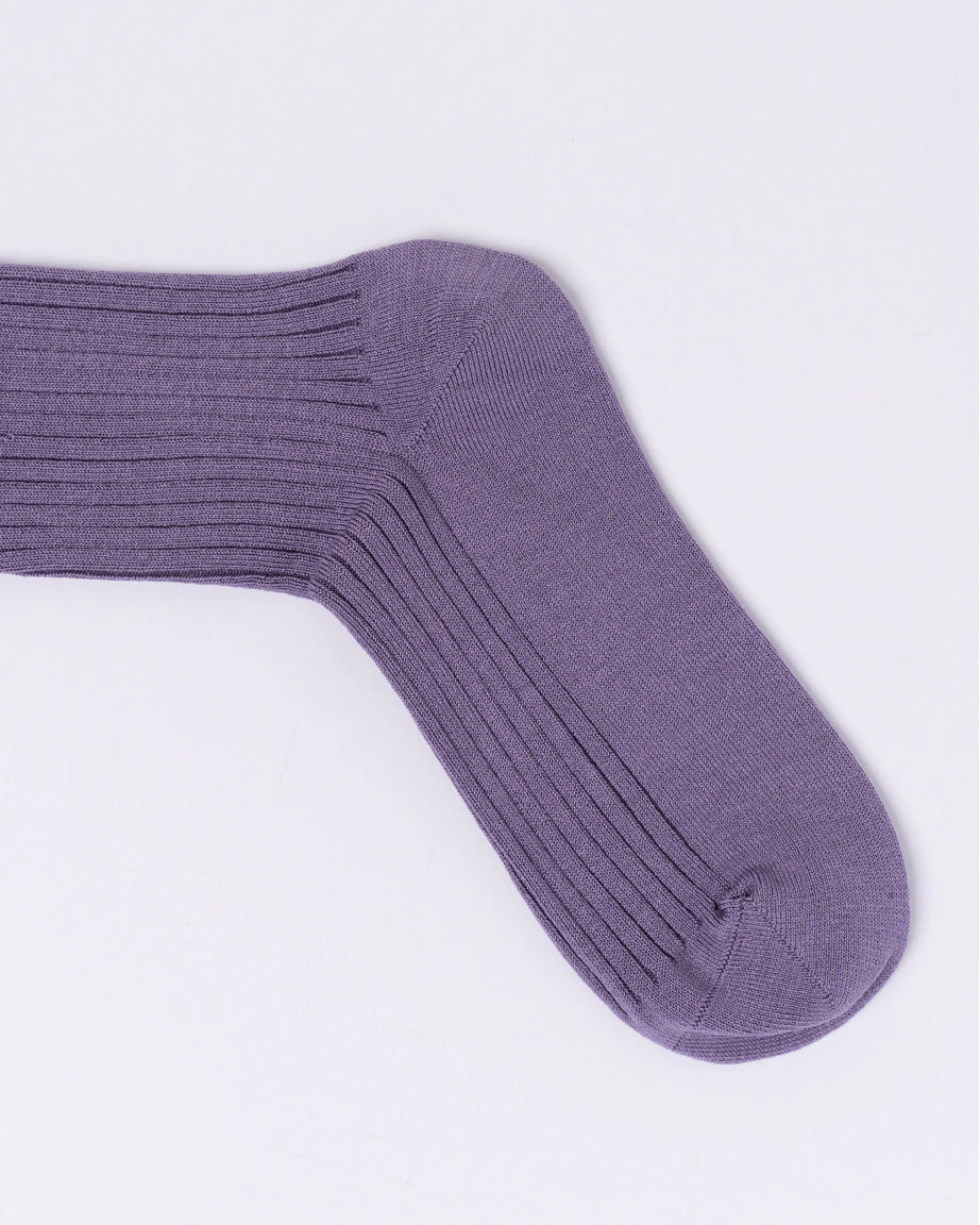 Premium Seamless Mercerized Cotton Socks for Women & Men - Soft Breathable Comfort - Deep Lilac Color - Ideal for Running, Yoga & Everyday Wear