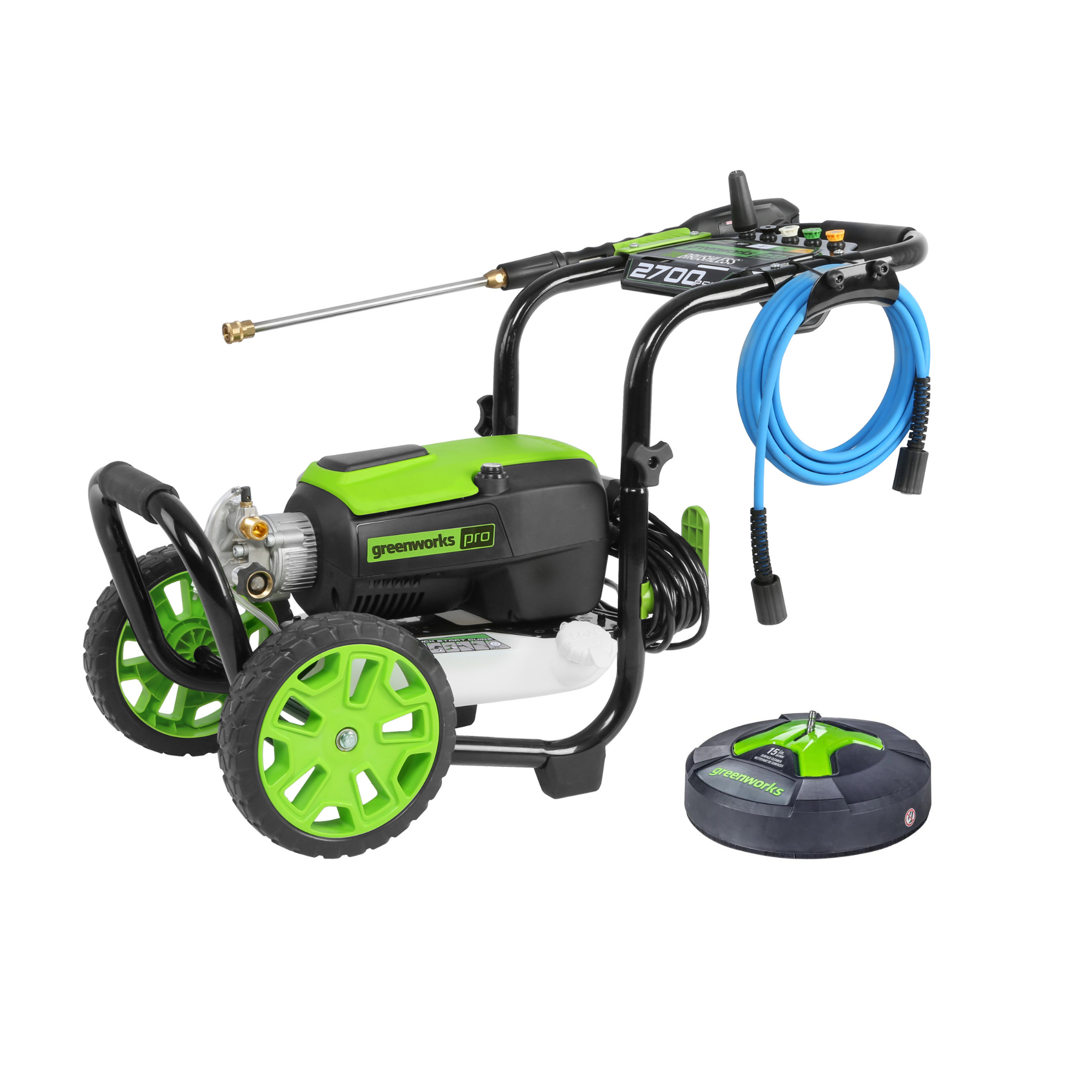 2700 PSI Electric Pressure Washer with 15 Inch Surface Cleaner & Extension Wand Combo Kit - Perfect for Driveway, Deck, and Patio Cleaning