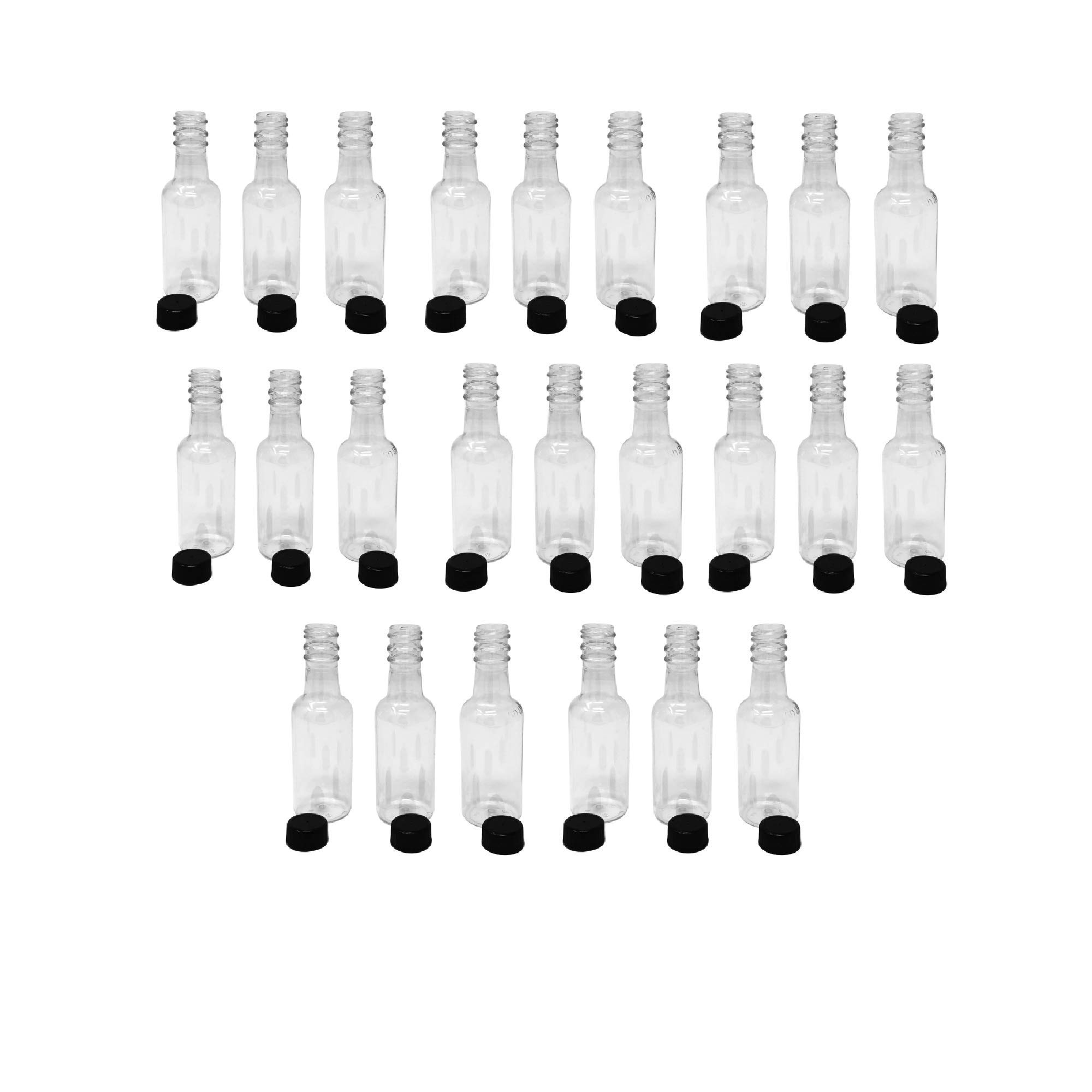 24-Pack 50ml Clear Mini Plastic Bottles with Funnel - Travel Size Containers for Cosmetics, Essential Oils, DIY Crafts & Party Favors - Perfect for Travel, Work, Gifting & Social Events