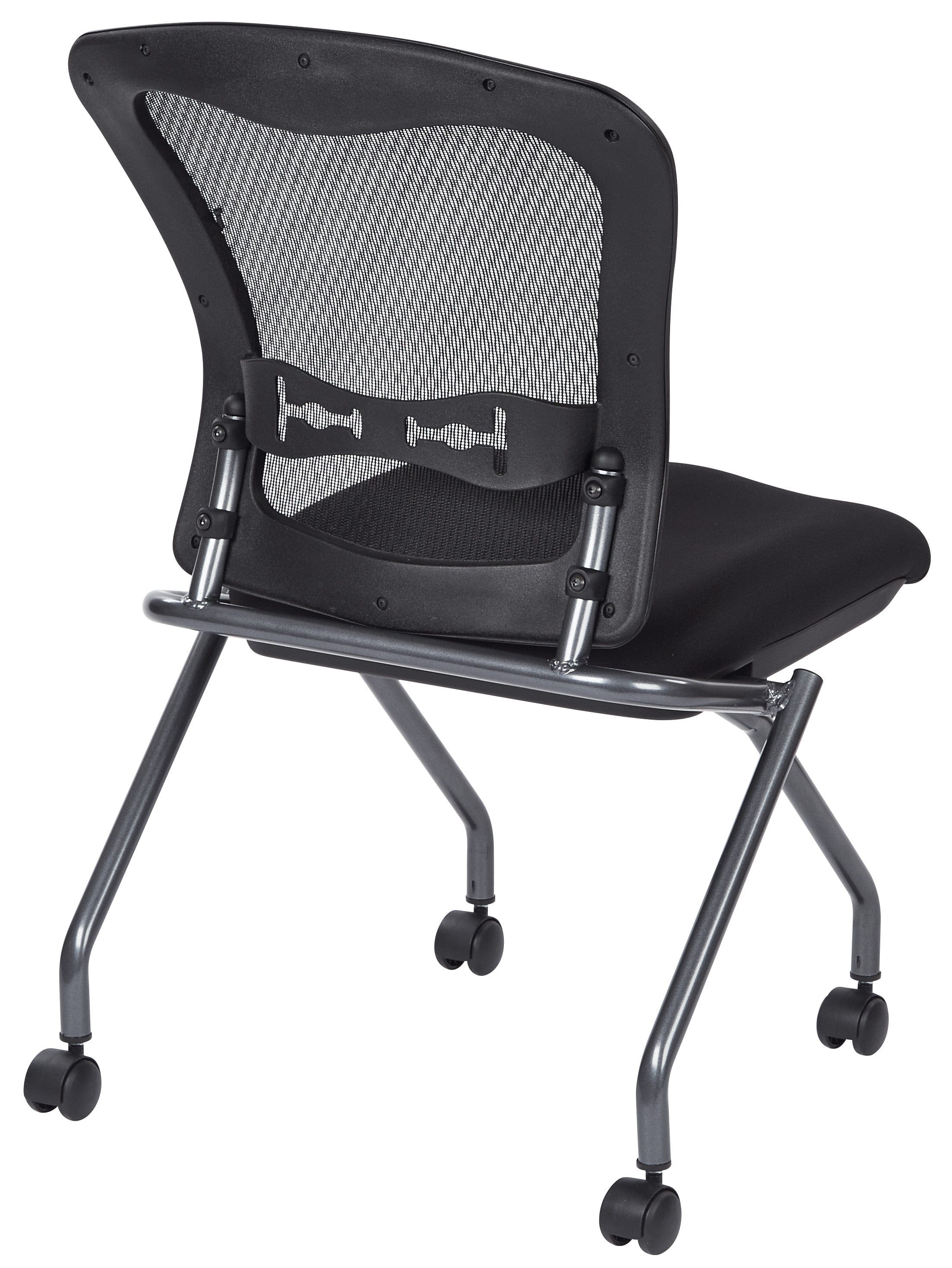 Office Star Pro Line II Armless Folding Mesh Chair - 2 Pack [84220] | Ergonomic & Breathable Office Chair for Home, Office & Conference Rooms | Perfect for Workstations, Study Areas & Small Spaces