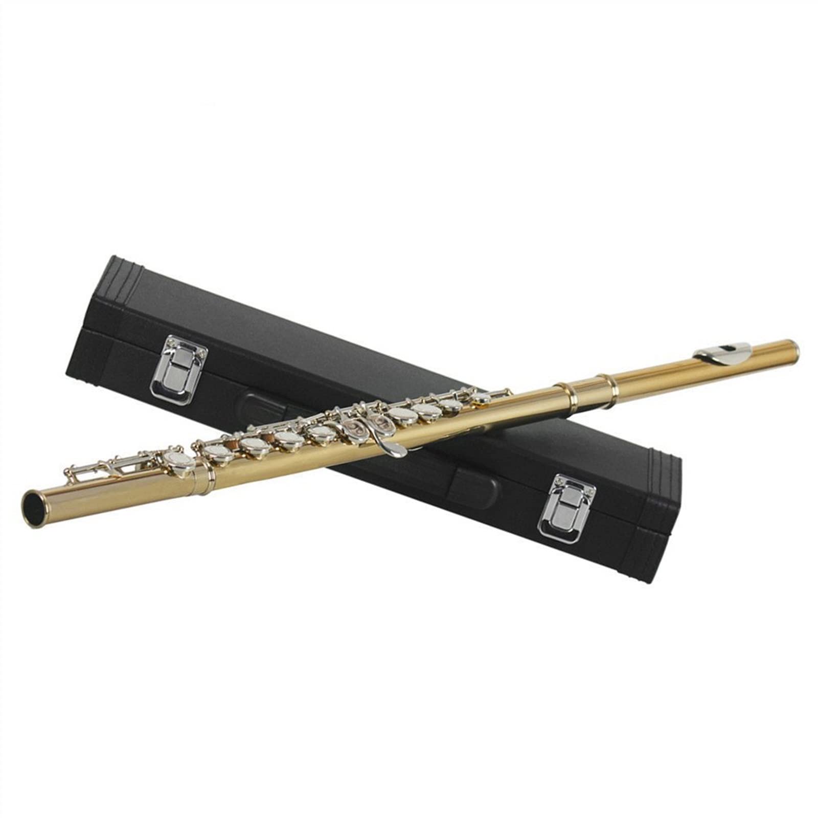 Professional 16-Hole Silver-Plated Flute with Keys - Includes Storage Case & Accessories | Ideal for Beginners, Students & Wind Instrument Enthusiasts | Perfect for Practice, Performances & Music Classes