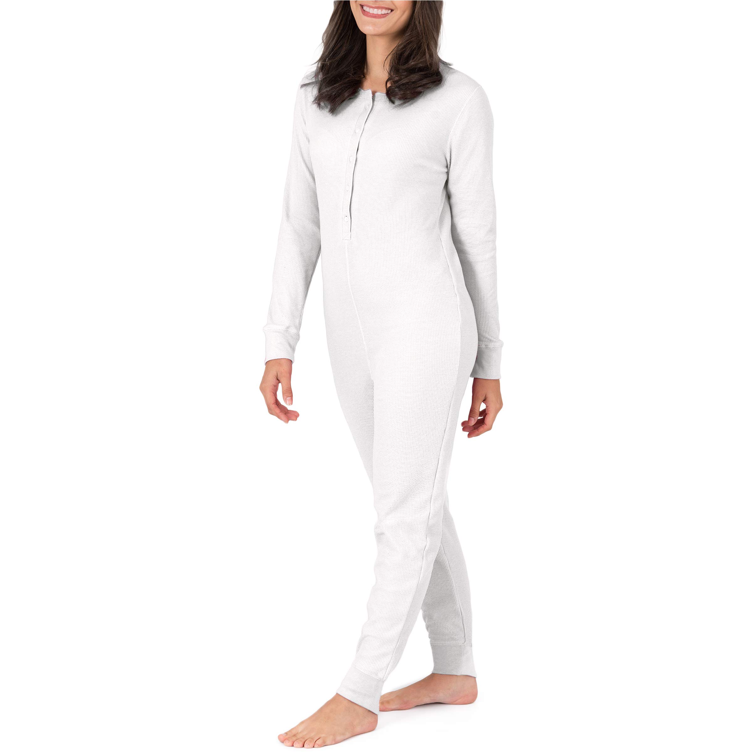 Fruit of the Loom Women's Micro Waffle Premium Thermal Union Suit - Warm Winter Underwear for Cold Weather & Outdoor Activities