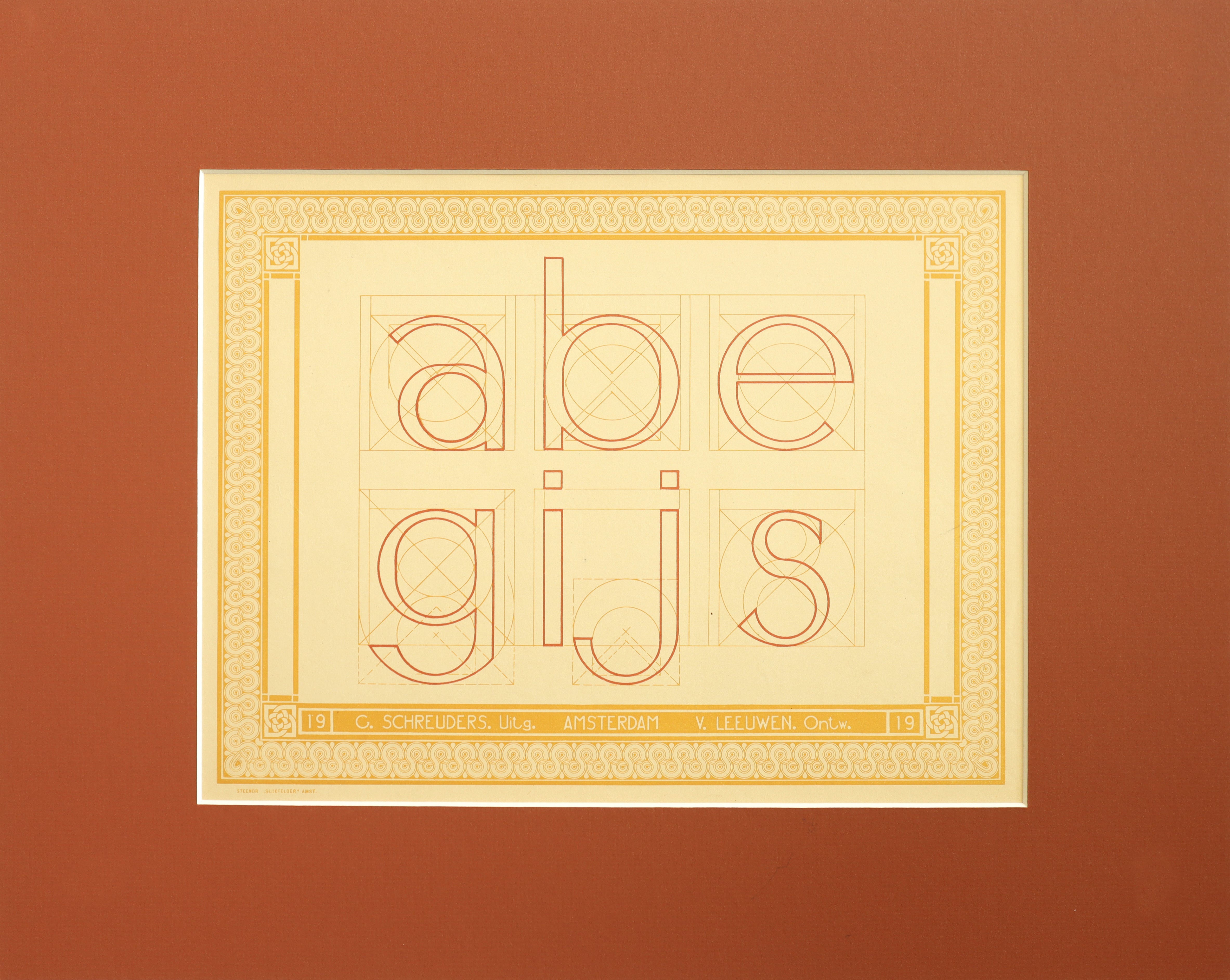 Vintage 1907 Dutch Letterpress Sheet - Antique Abe Gijs Print with Matting - Perfect for Home Decor, Framing & Collectibles
