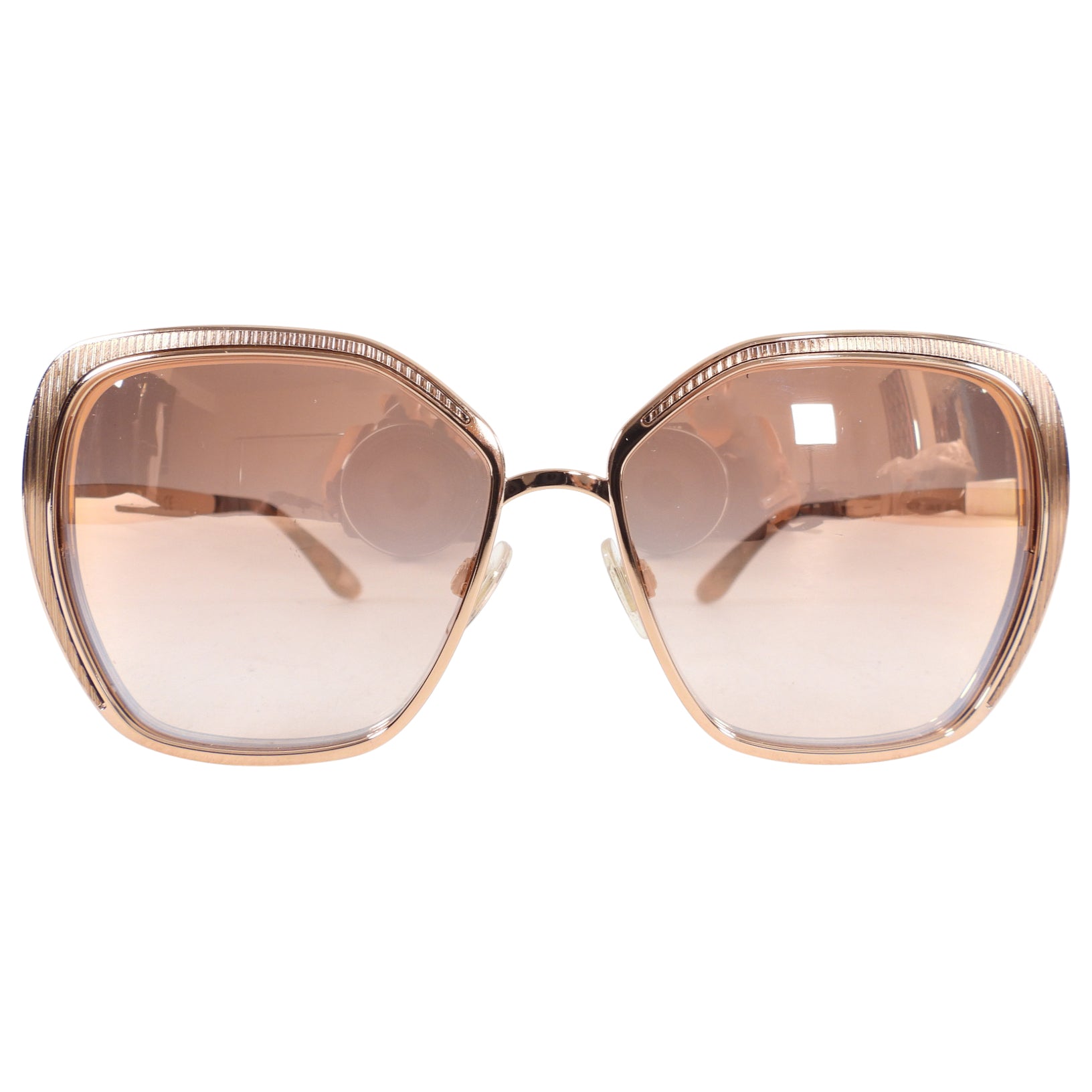 Dolce & Gabbana Women's Rose Gold Square Oversized Sunglasses with Mirrored Lenses - Fashion Luxury Sunglasses for Women, Perfect for Beach, Driving & Summer Outfits