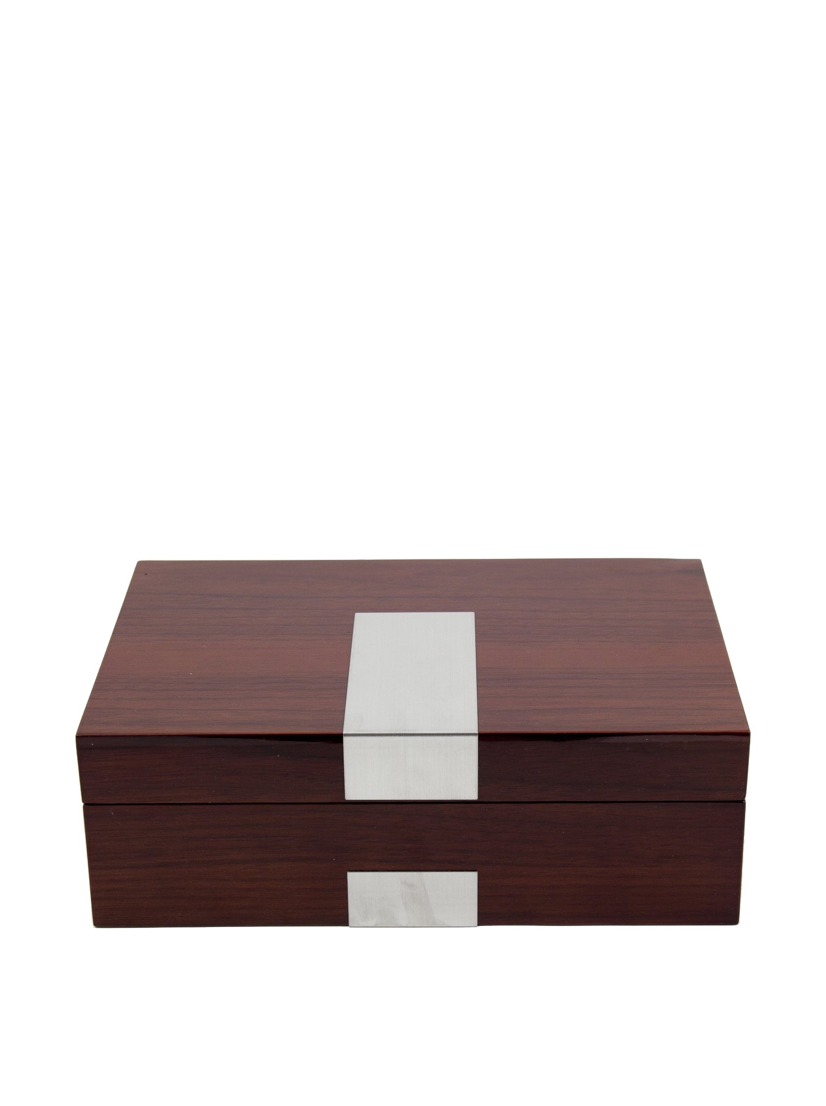 Bey-Berk 8-Slot Lacquered Walnut Wood Watch Box - Luxury Watch Organizer for Men & Women, Jewelry Storage Case for Bracelets & Accessories - Perfect for Home, Office & Travel Display