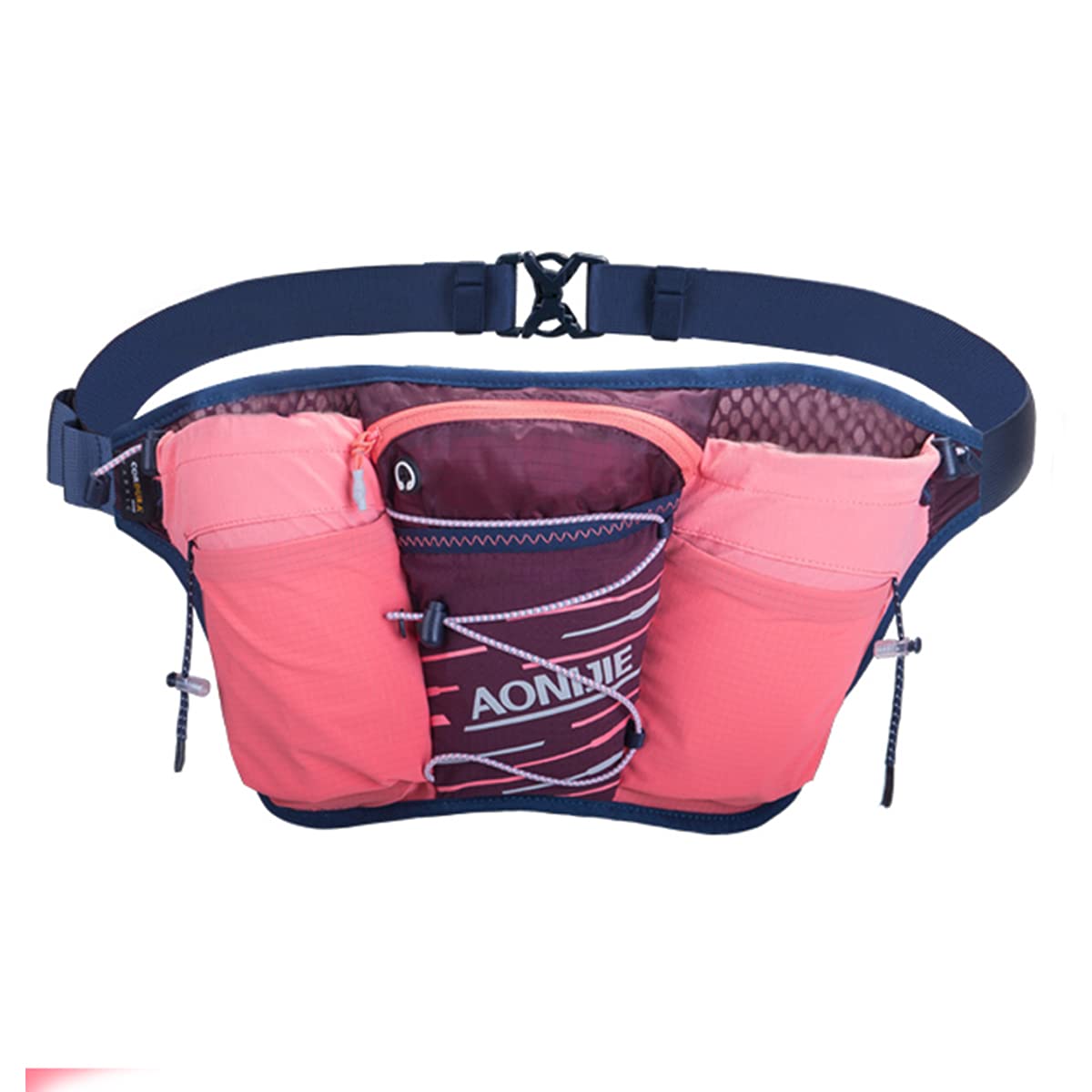 Waterproof Sports Fanny Pack with Hydration Bottle Holder - Multi-Pocket Running Belt for Hiking, Cycling & Travel - Features Headphone Hole & Water-Resistant Design (Bottle Not Included) | Perfect for Outdoor Adventures, Gym Workouts & Daily Commutes