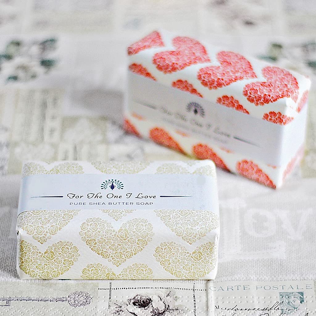 The English Soap Company - Luxury Shea Butter Soap Gift Set (190g) - Rose Scented with Red Wrap - Perfect for Valentine's Day, Anniversary & Romantic Gifts