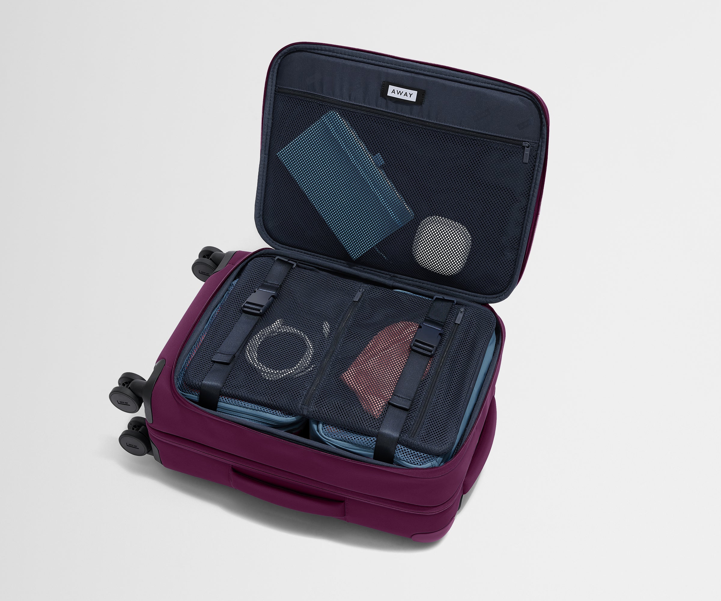Plum Purple Softside Carry On Luggage - Lightweight & Durable Travel Suitcase for Airplane Cabin, Business Trips & Weekend Getaways