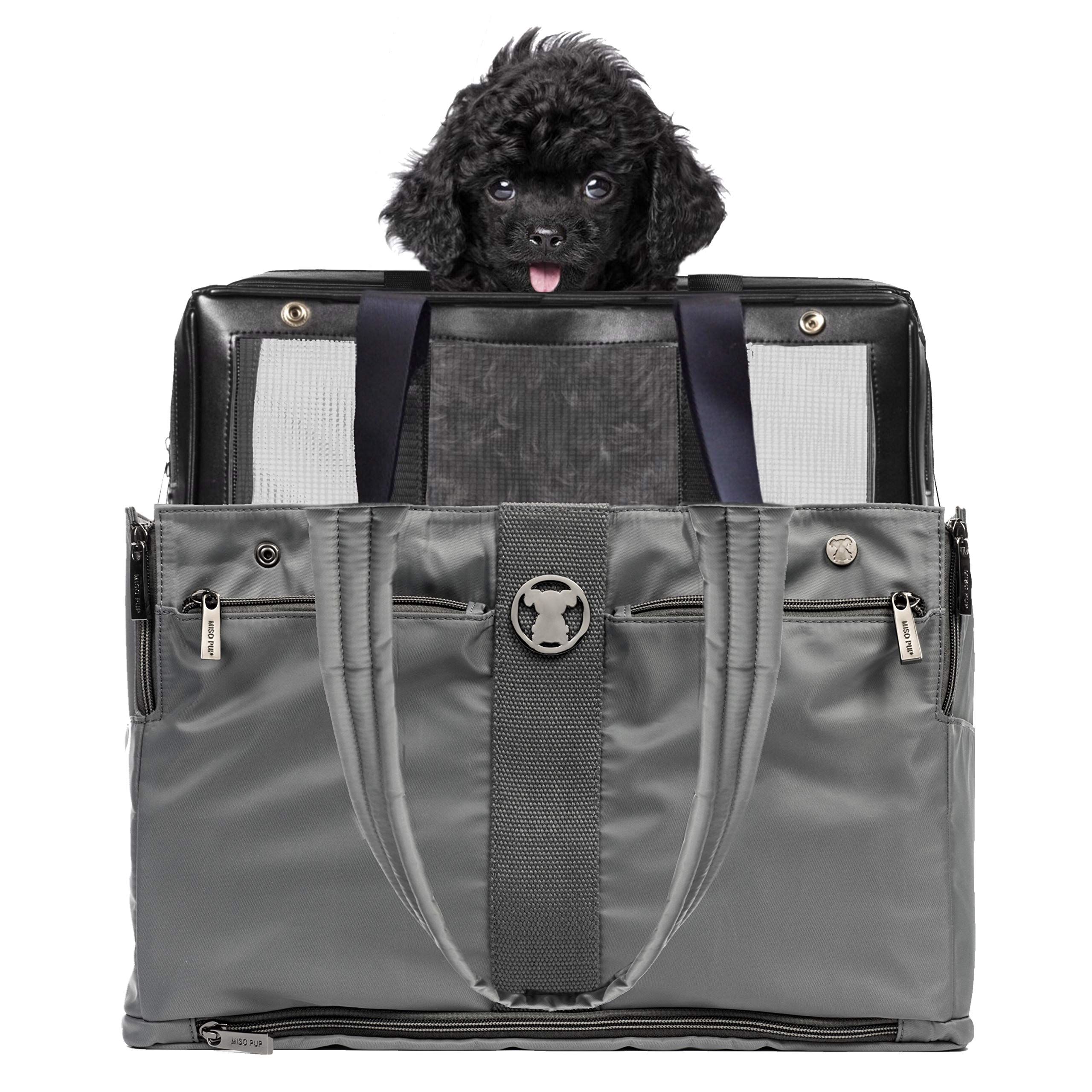 Shell Tote Bag - Interchangeable Base PET Carrier Compatible - Timeless Grey - Perfect for Grocery Shopping, Beach Trips & Daily Errands