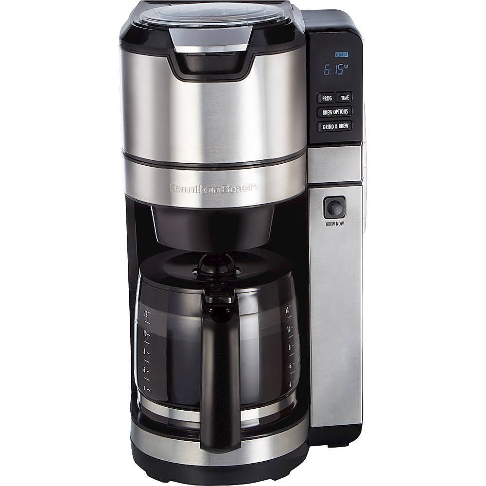 Refurbished HAMILTON BEACH 45505 Grind & Brew Coffee Maker with Warranty - Perfect for Home, Office & Dorm Use