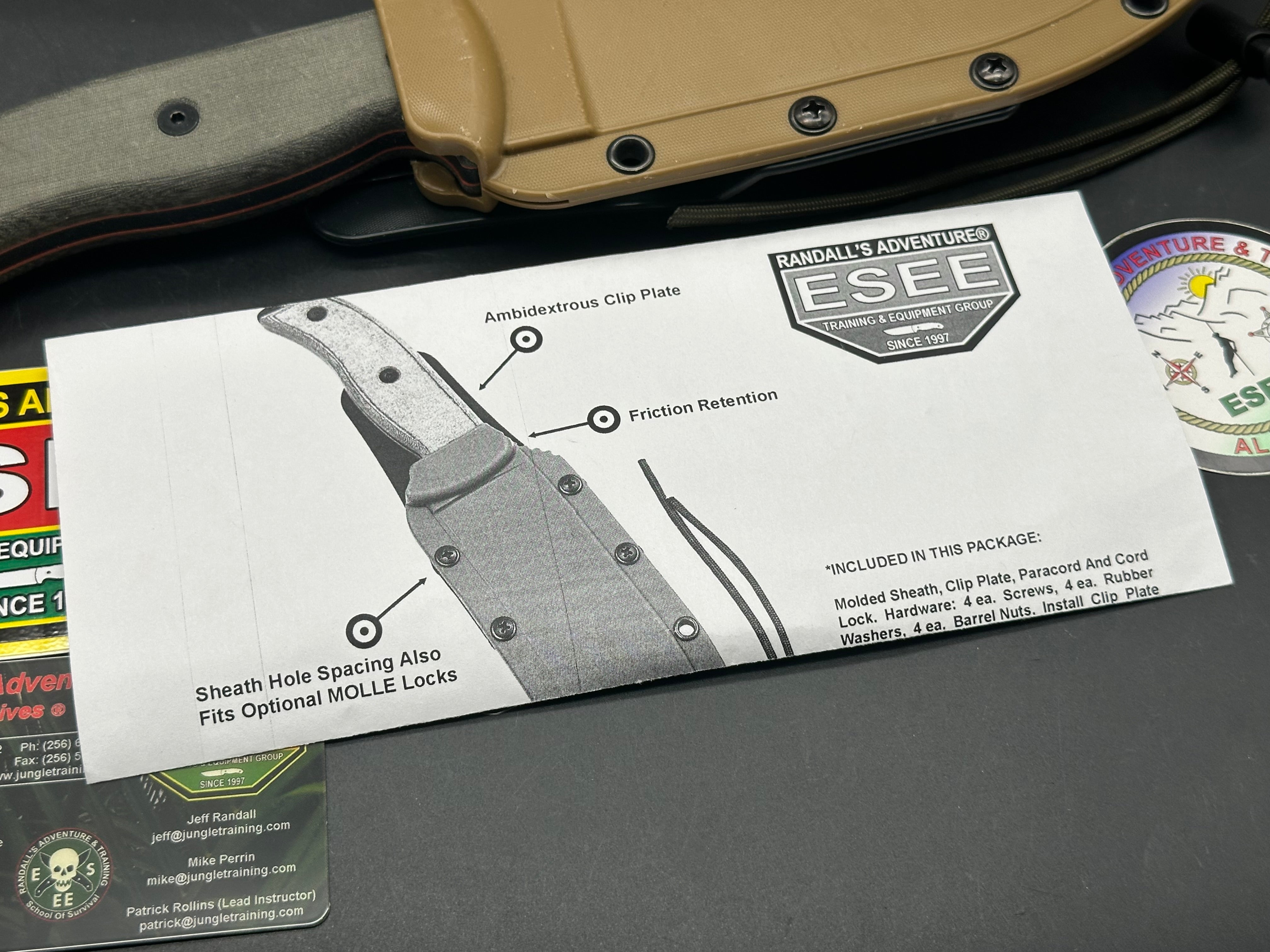 ESEE 6P Survival Knife with Coyote Brown Sheath - 6.5 Inch Plain Edge Fixed Blade for Outdoor Camping, Hunting & Bushcraft