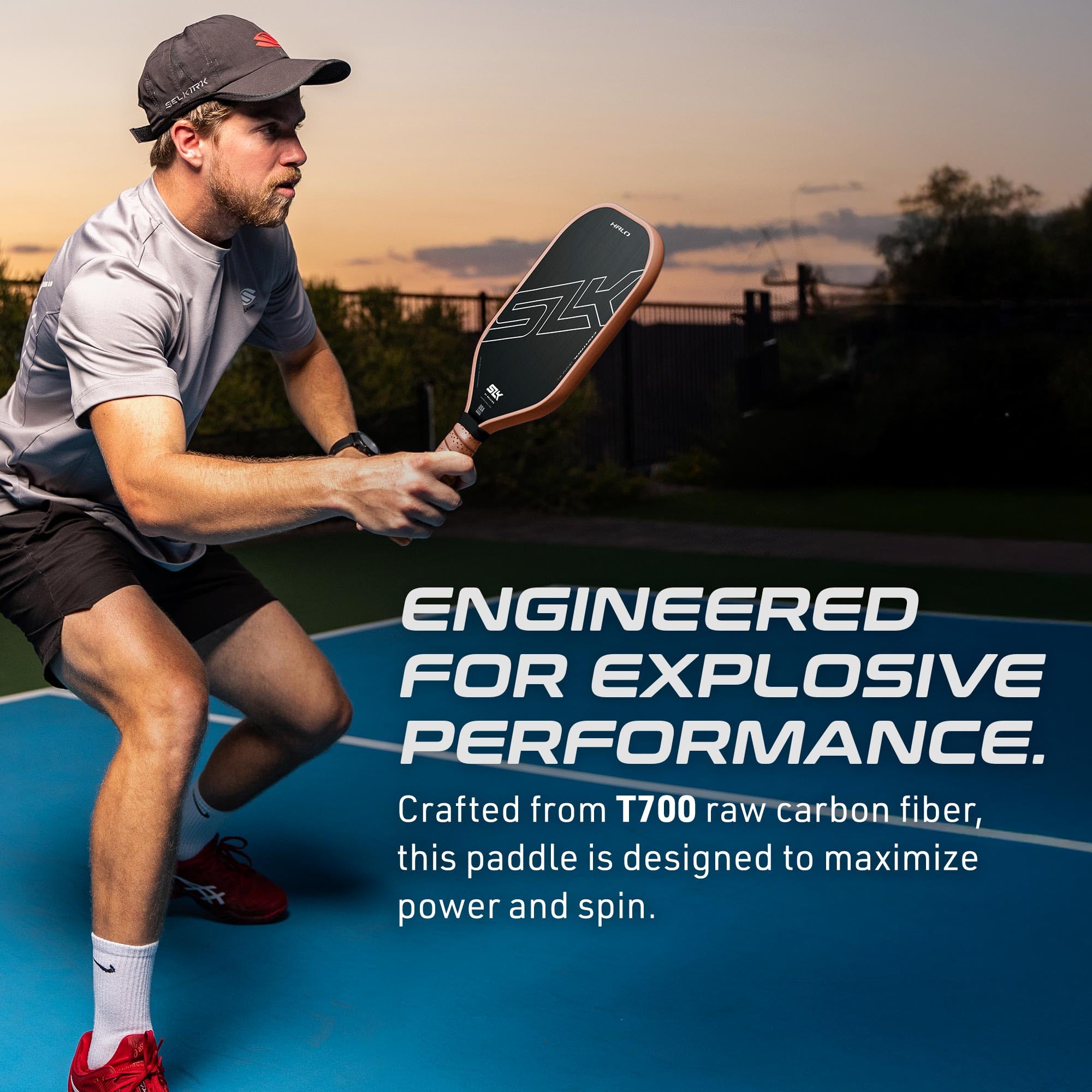 Selkirk Sport SLK Halo Raw Carbon Fiber Pickleball Paddle - Premium USA-Designed Paddle for Power & Control | Choose T700 Carbon Fiber, 18K Ultraweave or Kevlar Linkweave Models | Perfect for Competitive Play & Recreational Pickleball Games