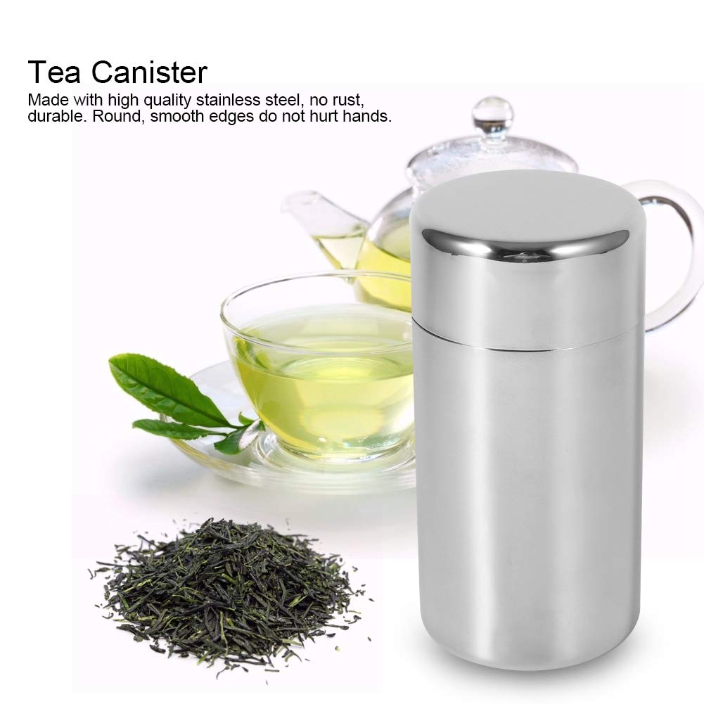 TOPINCN Airtight Stainless Steel Tea Canister - Food Storage Container for Kitchen, Loose Leaf Tea, Coffee, Sugar - 18oz Large Capacity - Perfect for Home, Office & Pantry Organization
