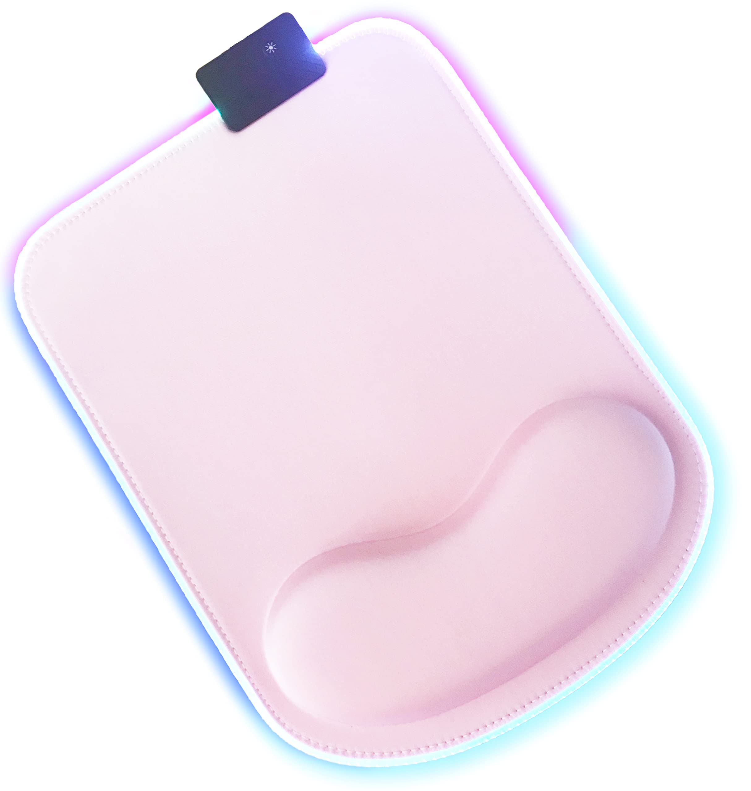 RGB Gaming Mouse Pad with Wrist Support - 13 LED Lighting Modes, Anti-Slip Rubber Base, Ergonomic Pain Relief Design for PC, Laptop, Mac - Perfect for Gaming, Office & Home Use - 11.8