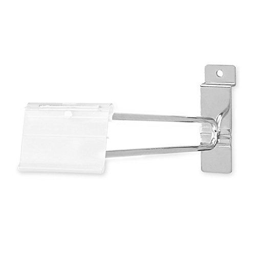 AMKO SW/SNH8 8-Inch Slatwall Scanner Hooks - 100 Pack with Label Holder for Retail Display & Store Organization | Perfect for Supermarkets, Clothing Stores & Home Organization