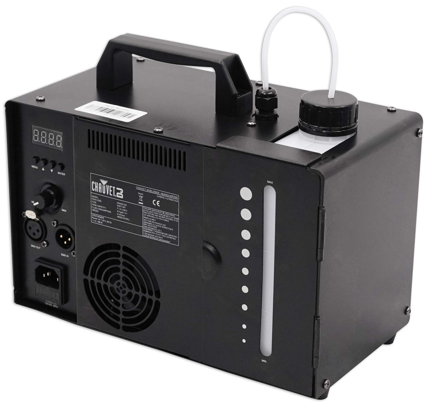 Chauvet DJ Hurricane Haze 1DX Professional Water-Based Haze Machine with 2 Gallons of Haze Fluid - Perfect for Stage Shows, Concerts, and DJ Performances