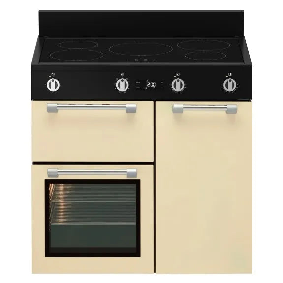Beko 90cm Induction Range Cooker with 5 Burners - Energy Efficient Freestanding Oven - Cream (BRC916IMB C) - Perfect for Modern Kitchens & Home Cooking