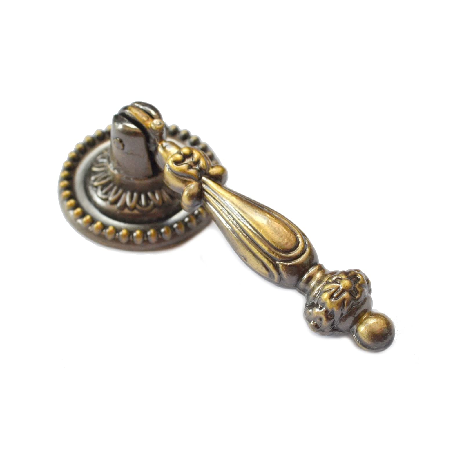 4 Pcs Vintage Bronze Drawer Pulls - Antique Copper Cabinet Handles & Knobs with Screws for Furniture, Dresser, Wardrobe, Closet - Small Size (1