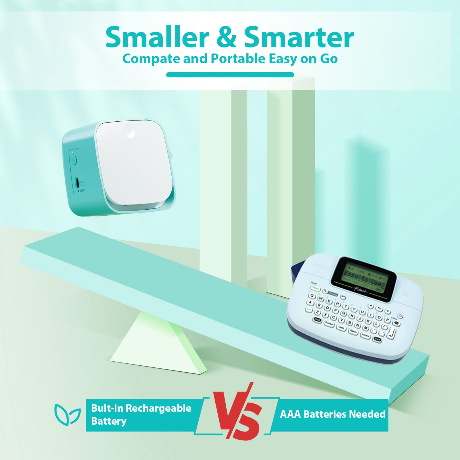 Rechargeable Bluetooth Label Maker Machine with Tape - Portable M960 Mini Label Printer for Home, School, Office & Kids Organization | Compatible with iOS & Android | Multiple Font Styles for Custom Labels | Perfect for Organizing Pantry, Classroom Supplies & Toy Storage