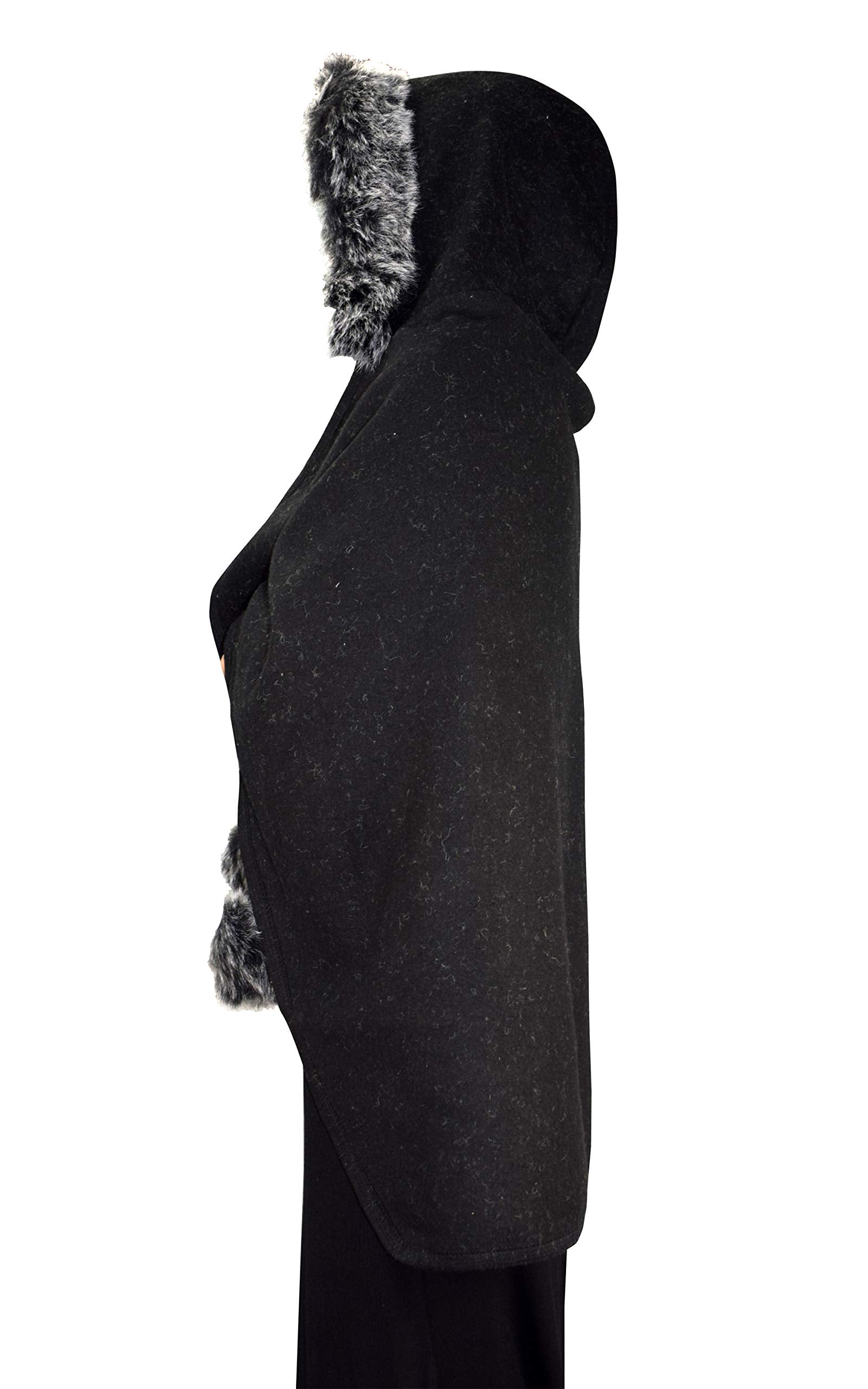 Women's Faux Fur Poncho Sweater - Cozy Oversized Pullover Cape for Fall & Winter - Perfect for Casual Outfits, Lounging at Home, and Outdoor Activities
