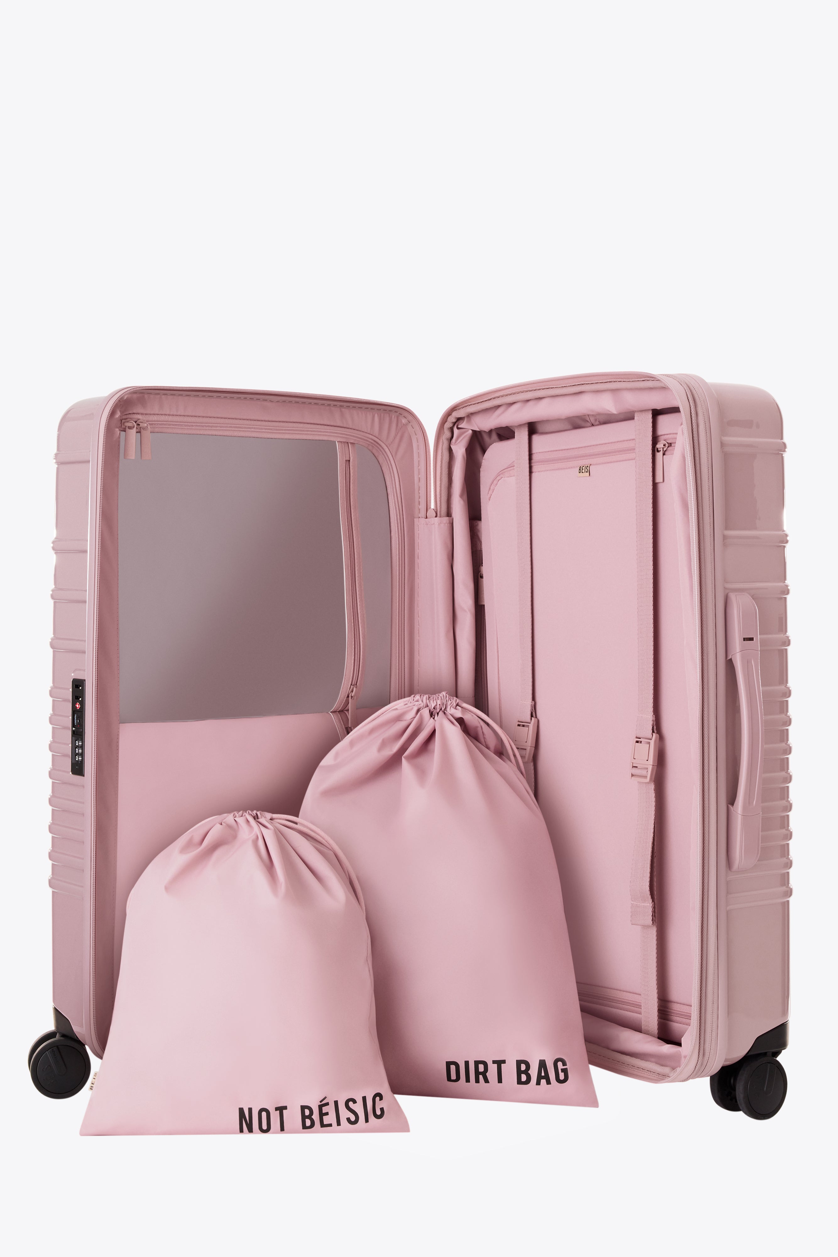 Glossy Atlas Pink Medium Check-In Roller Luggage - Perfect for Air Travel & Business Trips