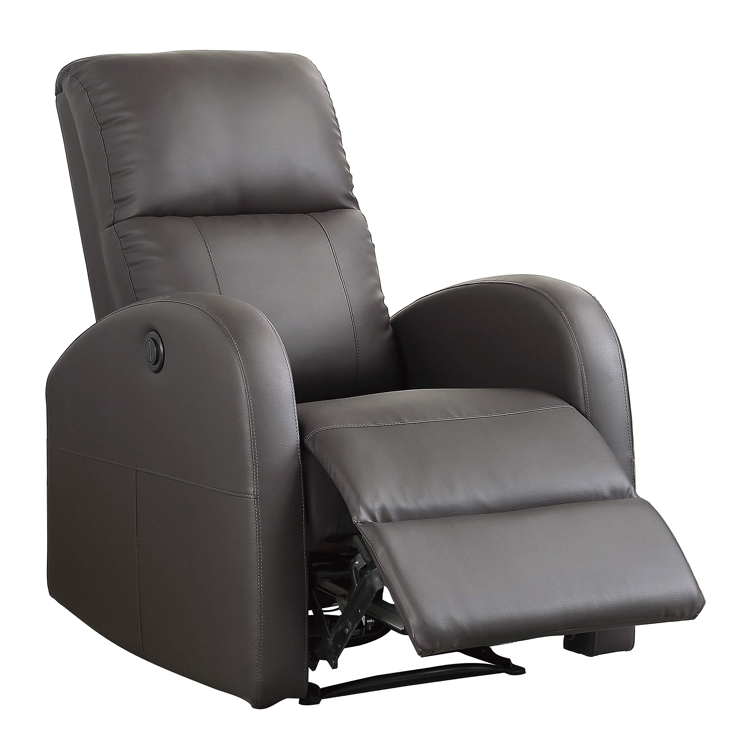 Lexicon Plamondon Power Reclining Chair - Brown Leather Living Room Recliner with Adjustable Positions for Ultimate Comfort | Perfect for Home Theater, Gaming & Relaxation