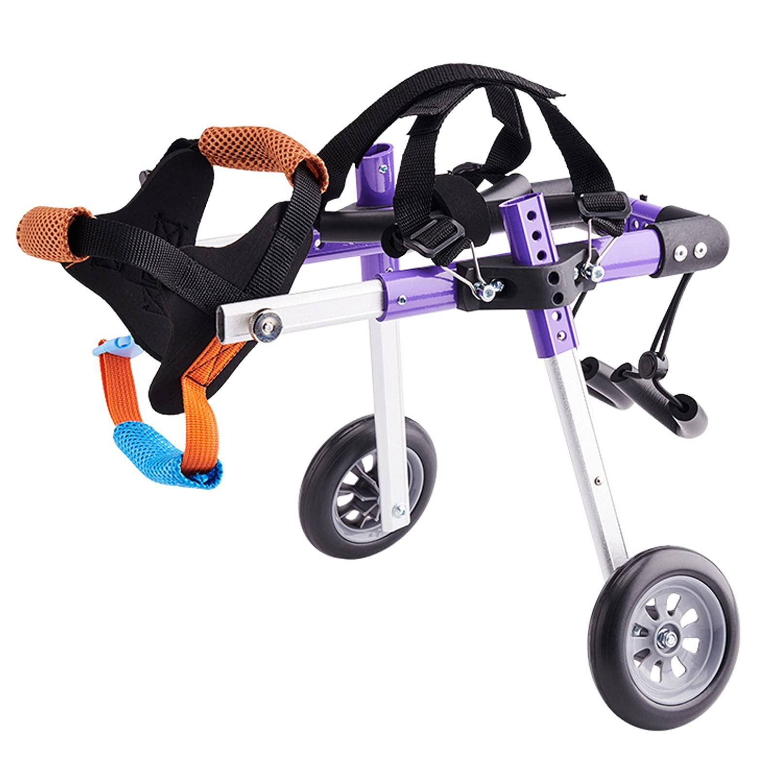 **JKGHK Adjustable Dog Wheelchair - Pet Hind Leg Rehabilitation Walking Aid Cart for Disabled & Injured Dogs - Purple - Ideal for Post-Surgery Recovery & Mobility Support**