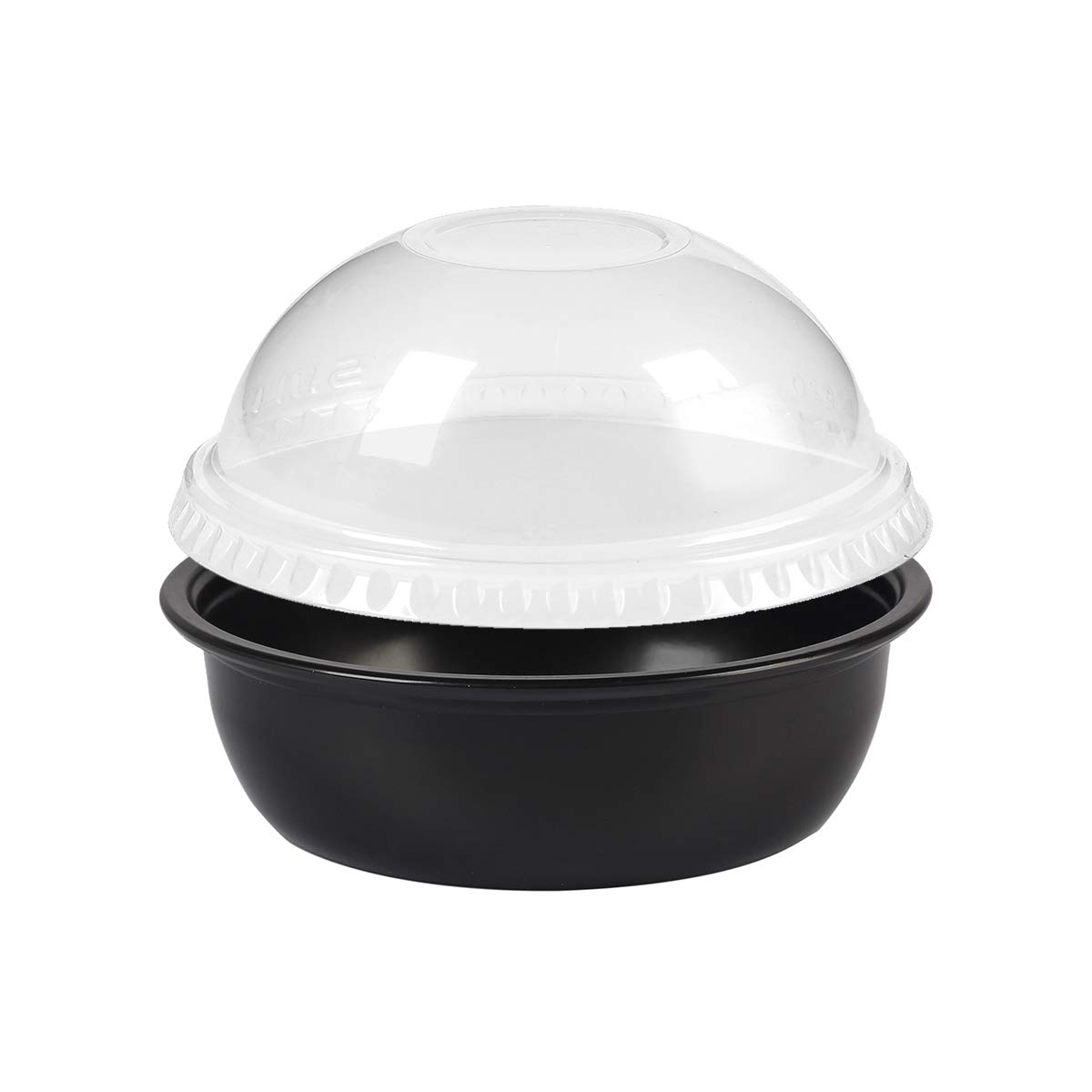 EDI Black Wide Disposable Plastic Portion Cups with Lids - 100 Pack, 3.5 Oz Souffle Cups for Food Storage, Meal Prep, Party Serving & Catering
