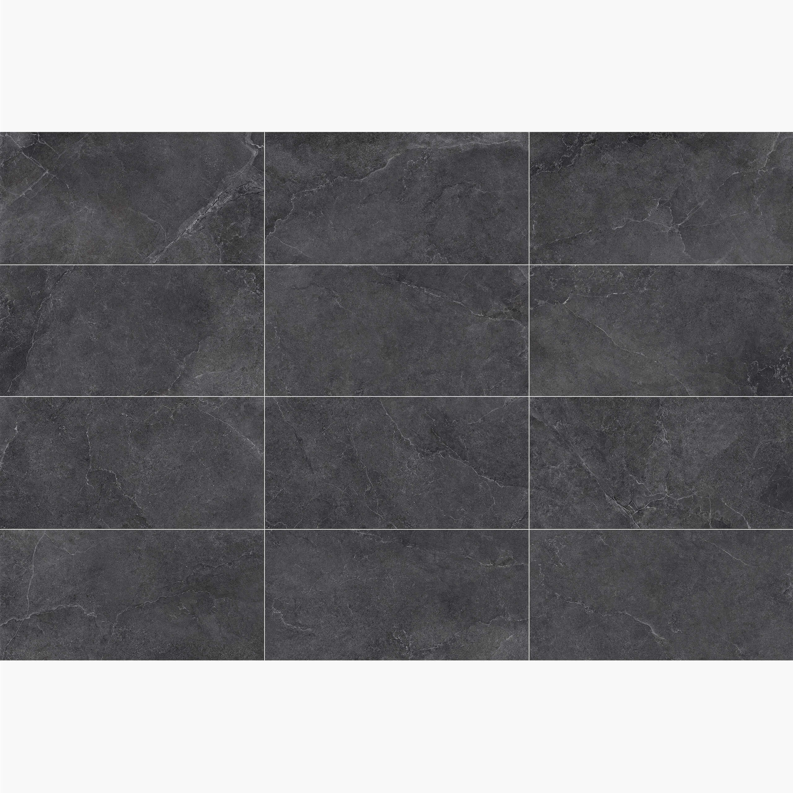 Enzo 1200x600mm Matte Porcelain Tile - Coal Black Finish for Modern Flooring & Wall Covering | Perfect for Living Rooms, Kitchens & Bathrooms