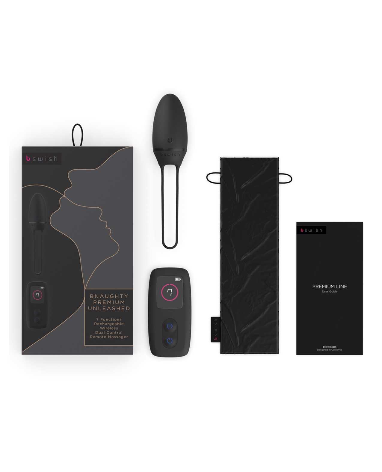 Bnaughty Premium Wireless Remote Control Bullet Vibrator - Noir Black for Couples Play & Solo Pleasure - Discreet & Powerful Personal Massager